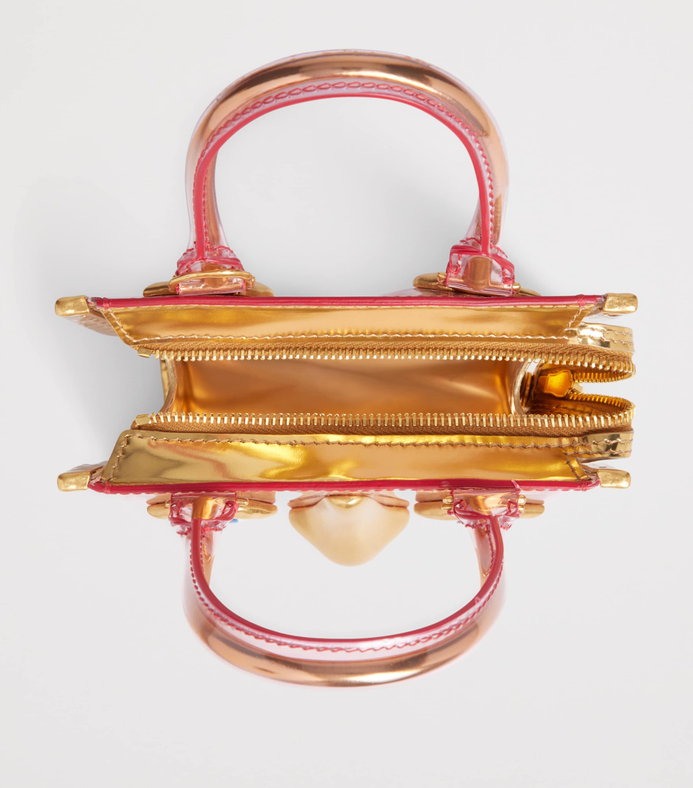Schiaparelli Mini Vinyl Face Top-Handle Bag Gold/pink Image 5