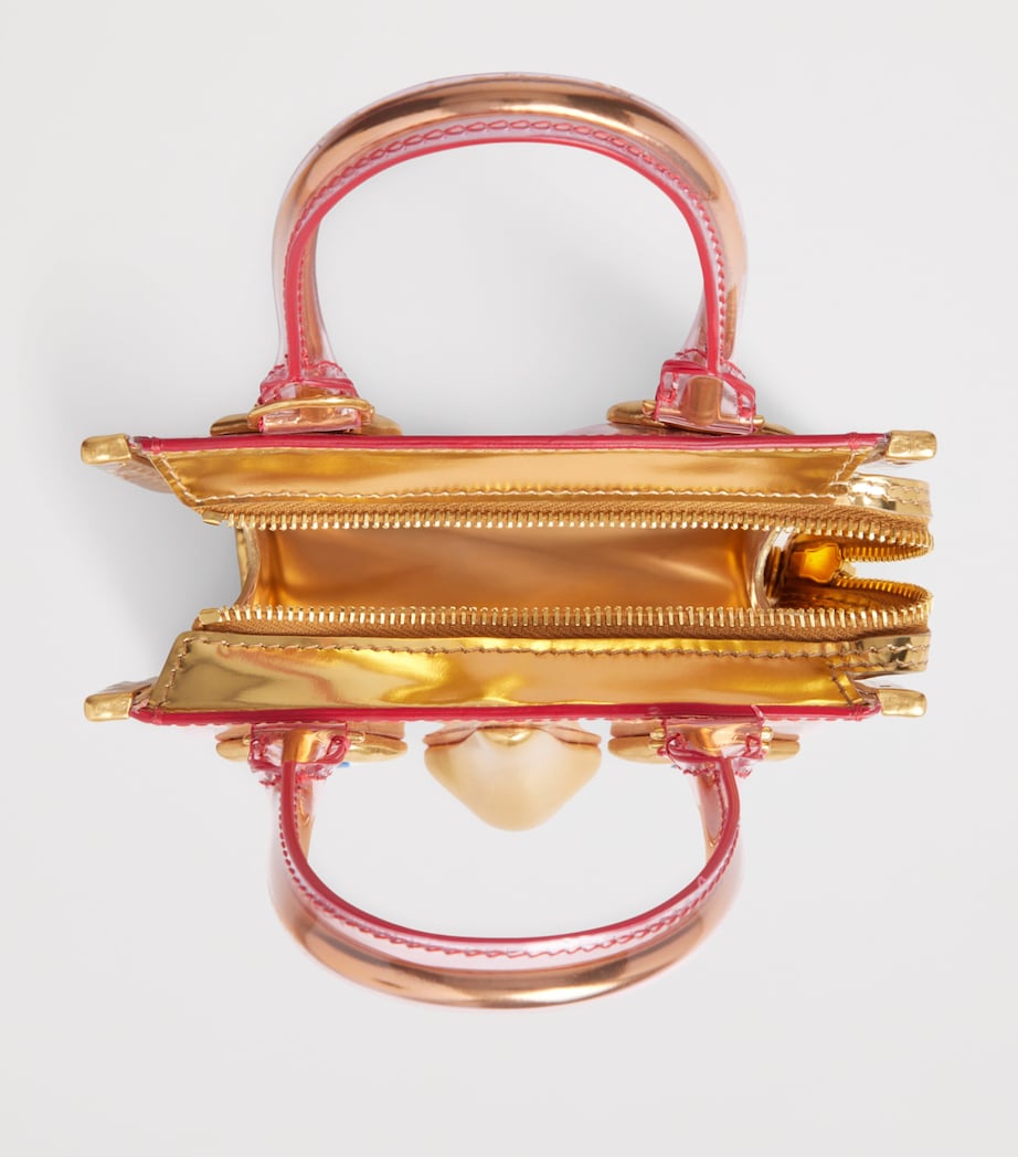 Schiaparelli Mini Vinyl Face Top-Handle Bag Gold/pink Image 5