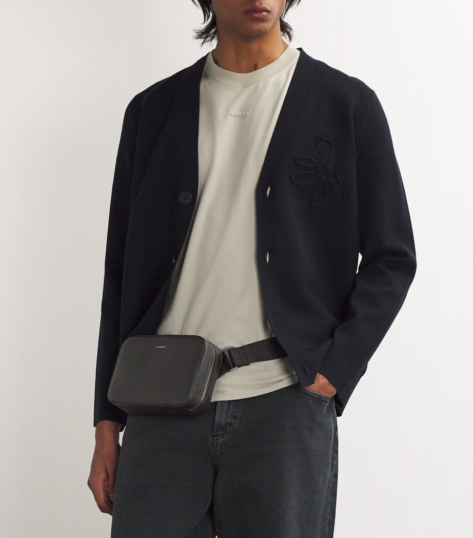 Small Recycled Leather Cross-Body Bag BLACK Image 2