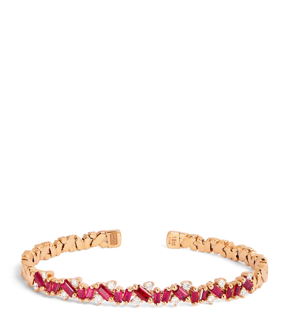 Suzanne Kalan Rose Gold, Diamond and Ruby Frenzy Reborn Bangle Rg/r Image 1