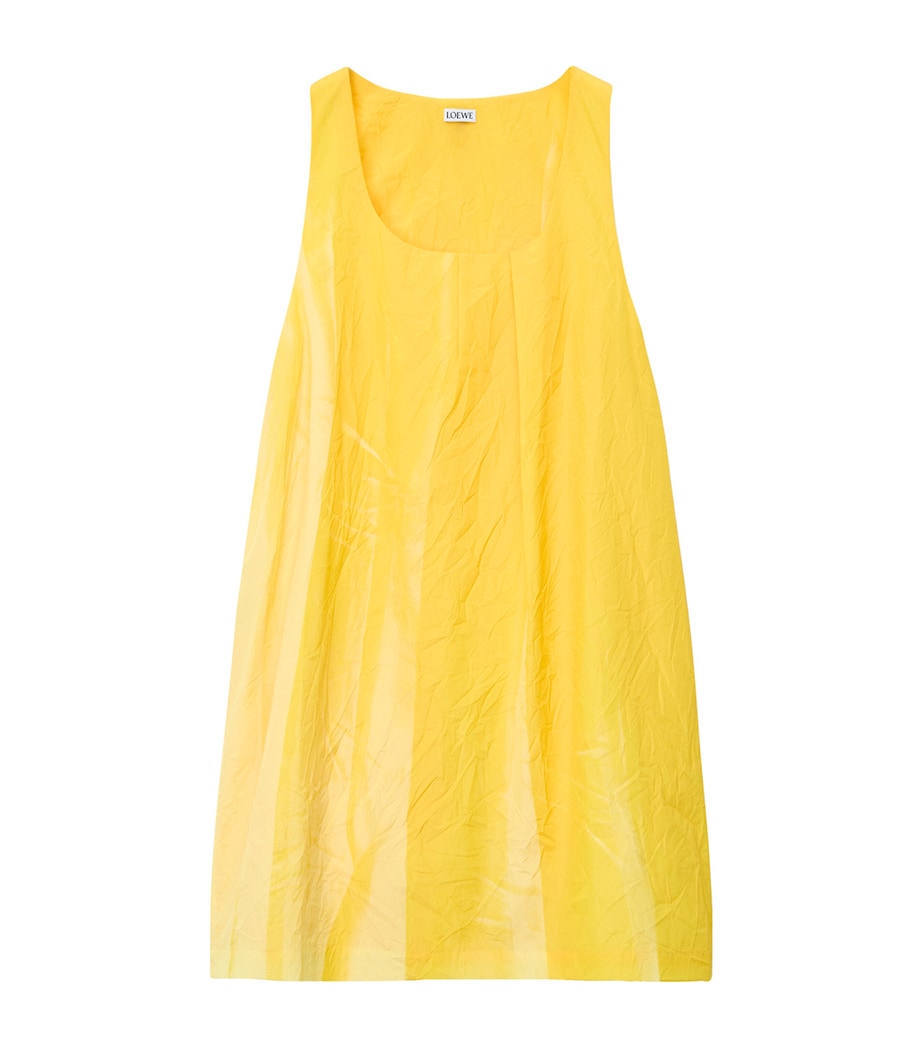 LOEWE Womens Cotton-Blend Scoop-Neck Mini Dress Yellow Image 1