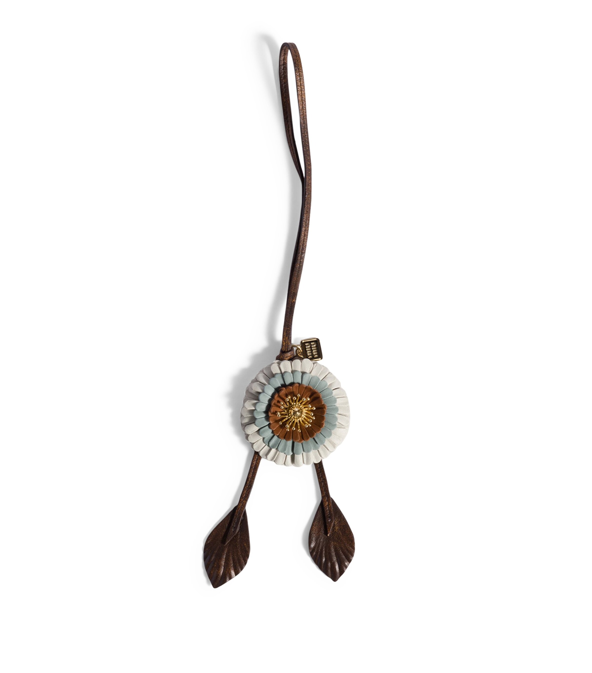 Miu Miu Leather Floral Bag Charm Image 1