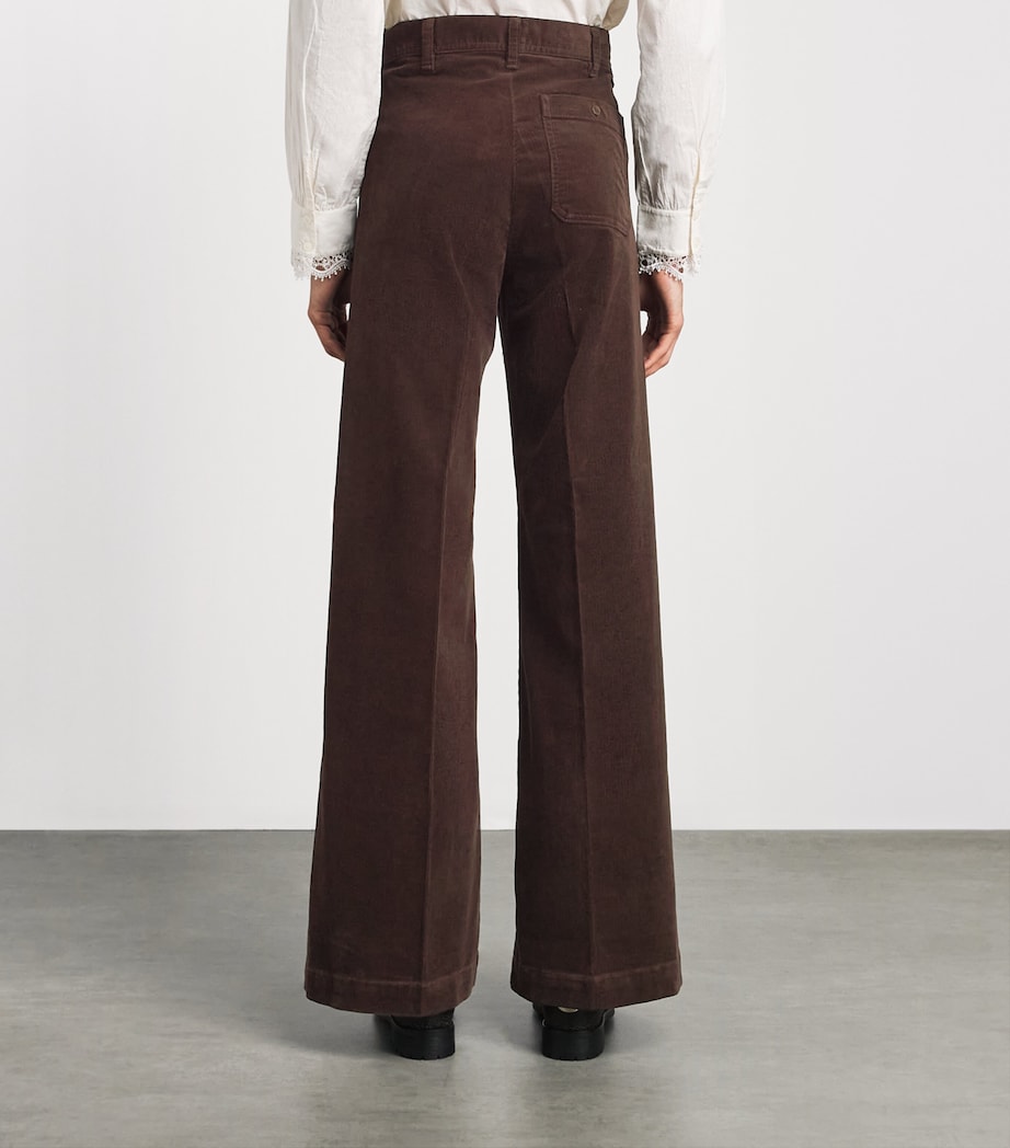 Polo Ralph Lauren Womens Corduroy Beaton Flare Trousers Brown Image 5