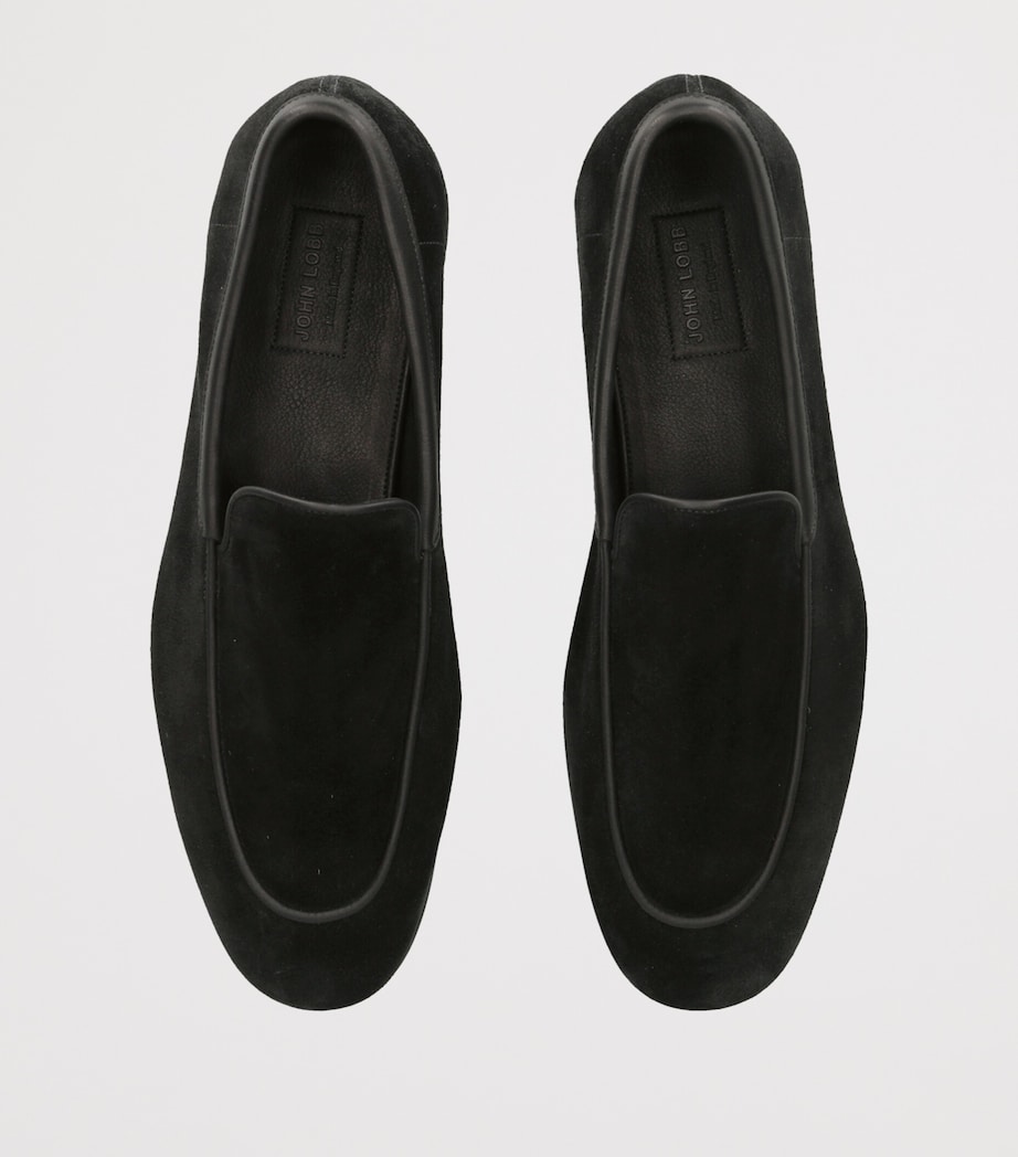 John Lobb Suede Tyne II Loafers Black Image 3