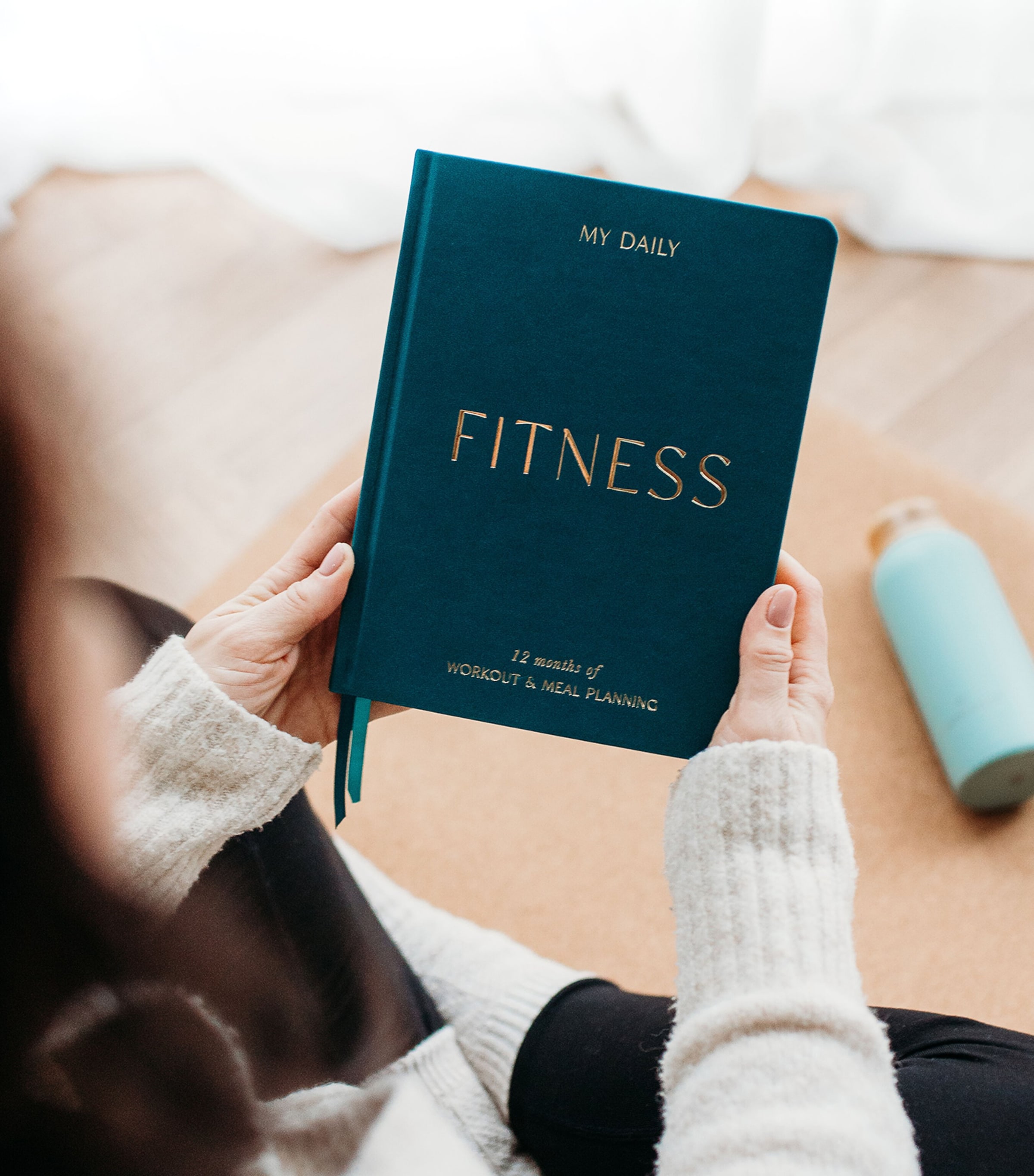 Blush and Gold Daily Fitness & Meal Planner Green, Gold Image 3