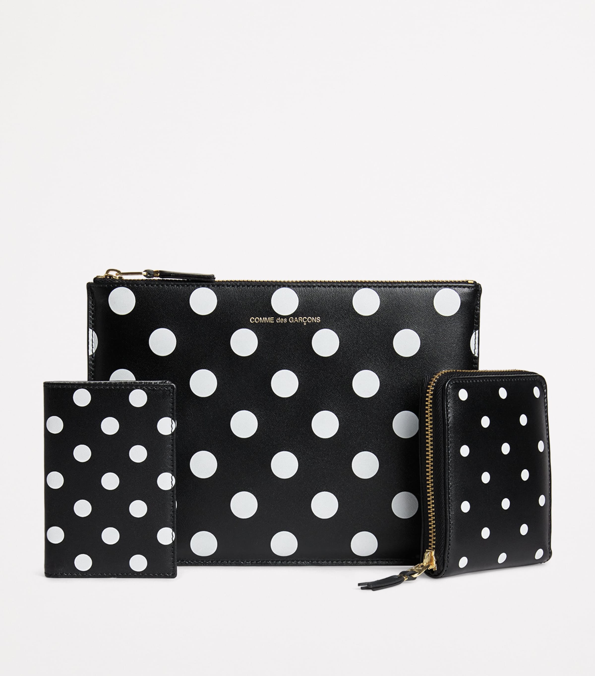 Comme Des Garçons Wallet Leather Polka-Dot Card Holder Black Image 4
