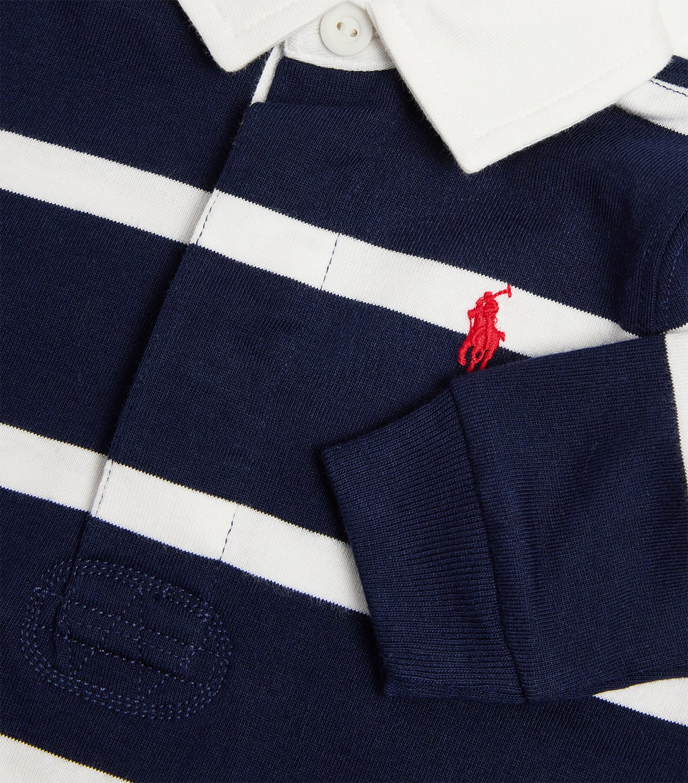 Ralph Lauren Kids Striped All-In-One (3-12 Months) Navy Image 3