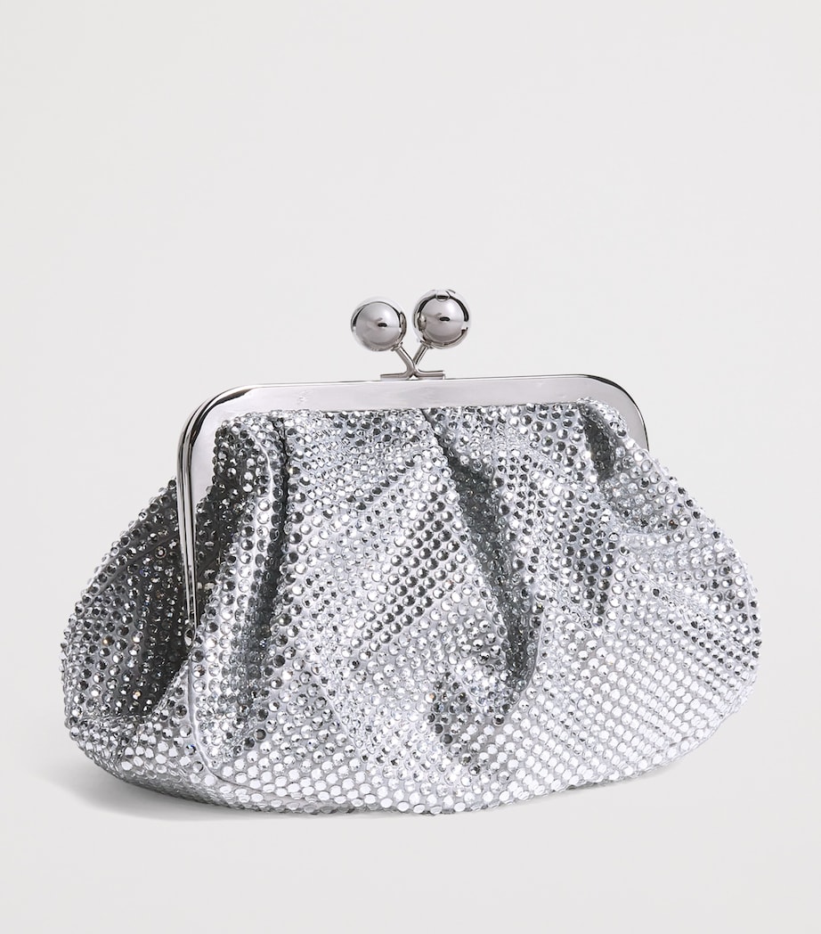 Medium Embellished Pasticcino Clutch Bag OPTICAL WHITE Image 3
