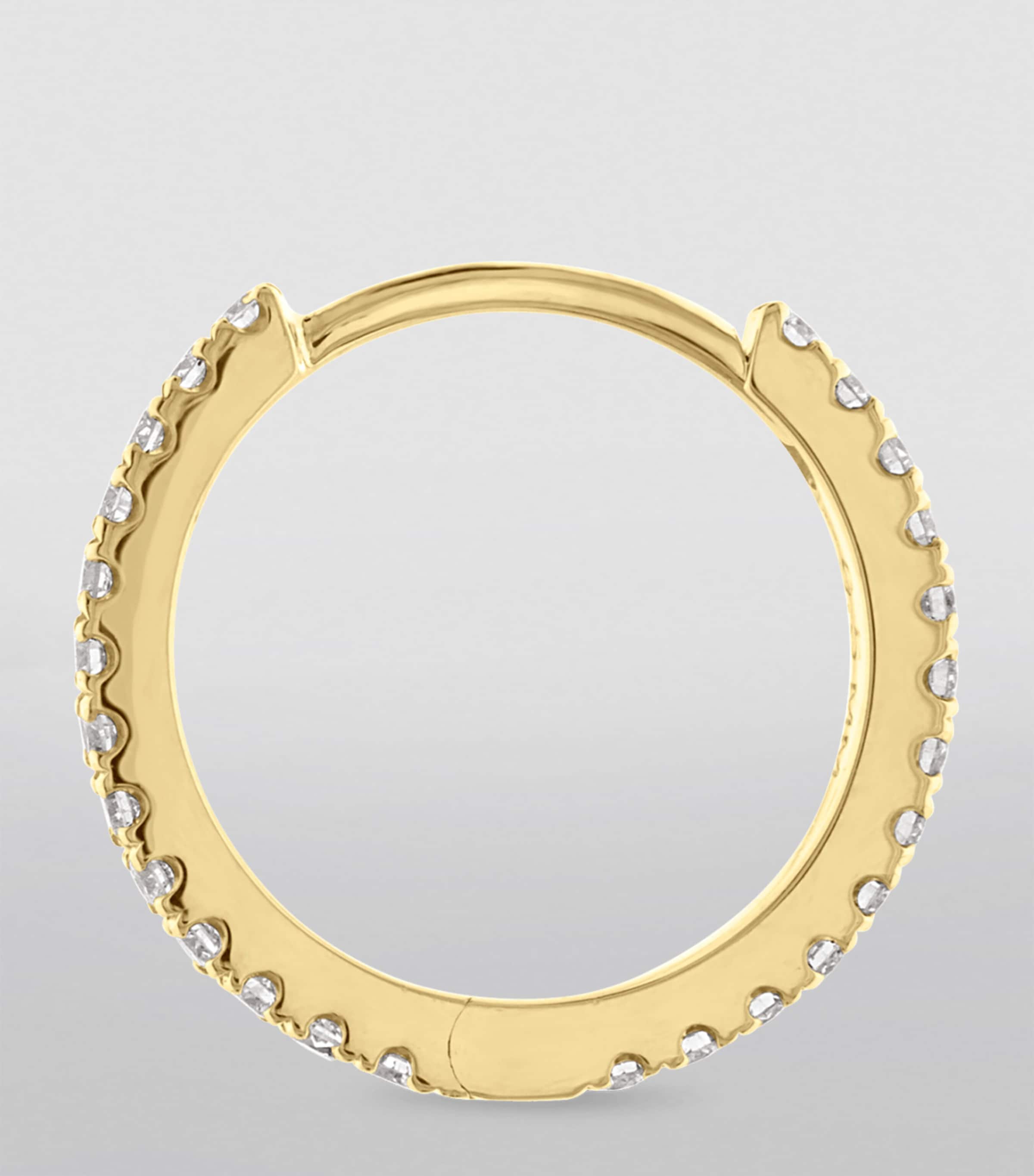 Diamond Eternity Single Hoop Earring (9.5mm) YELLOW GOLD Image 3