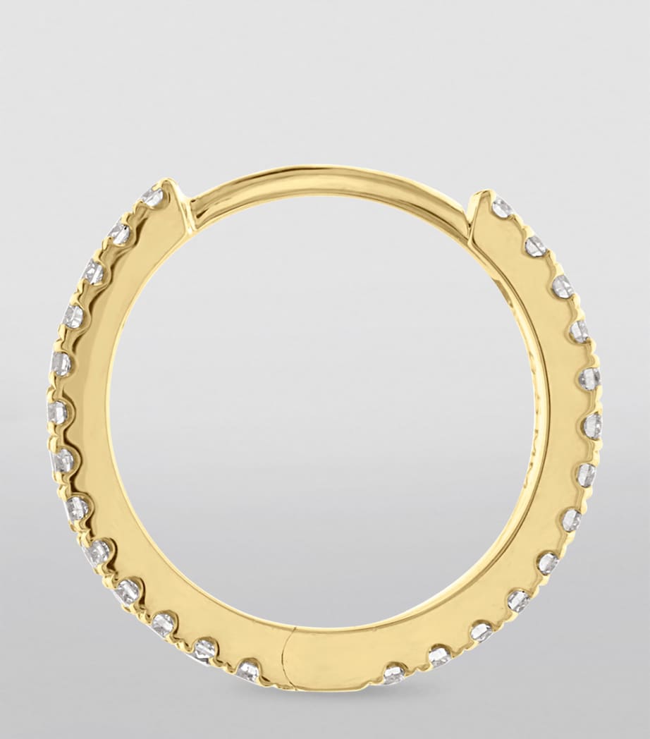 Diamond Eternity Single Hoop Earring (9.5mm) YELLOW GOLD Image 3
