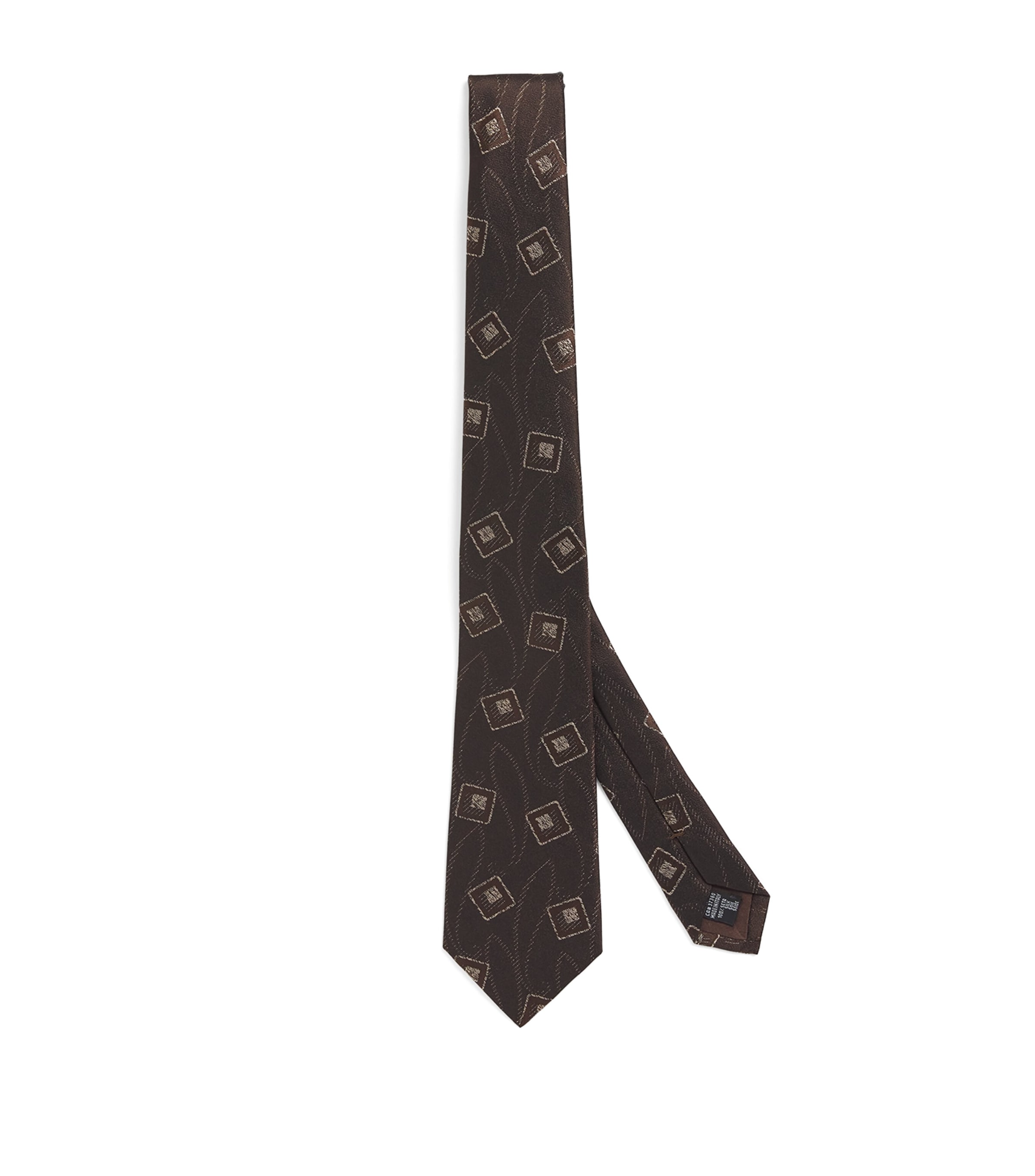 Giorgio Armani Silk Geometric Jacquard Tie In Gold