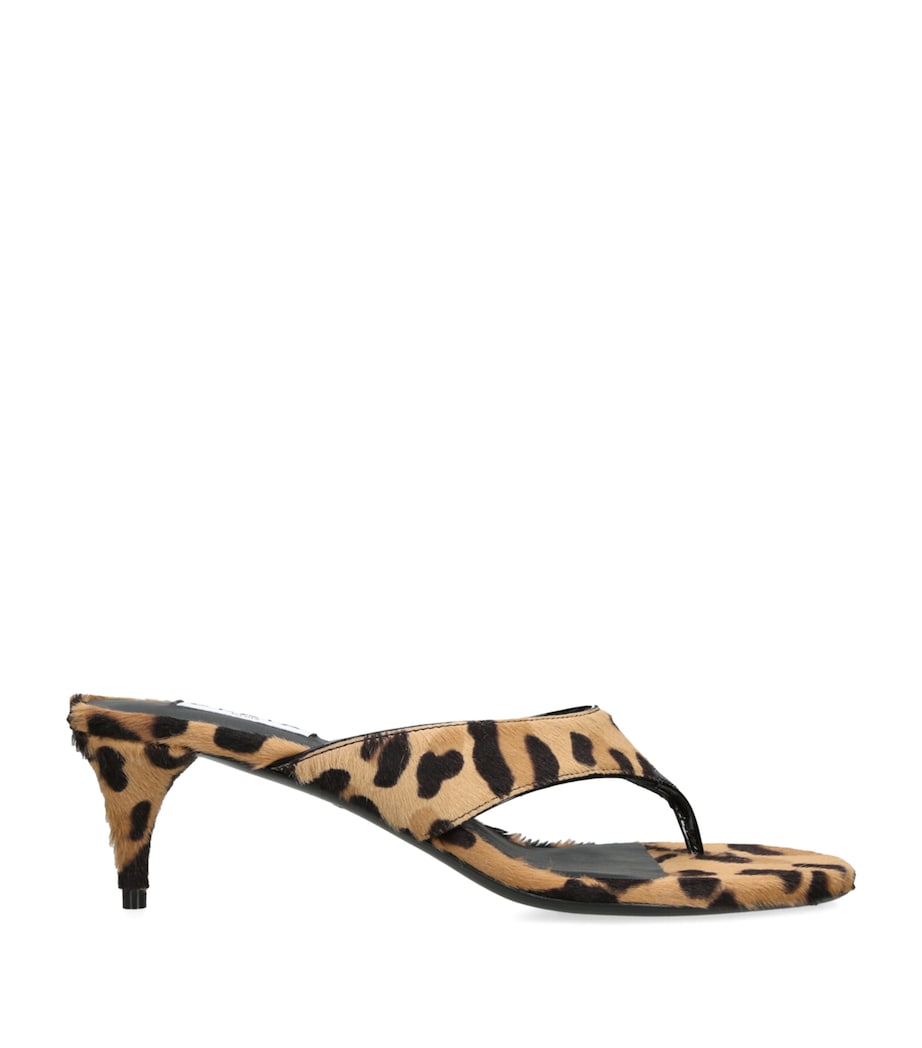 Leopard-Print Heeled Mules 55 DK.BRN COM Image 1