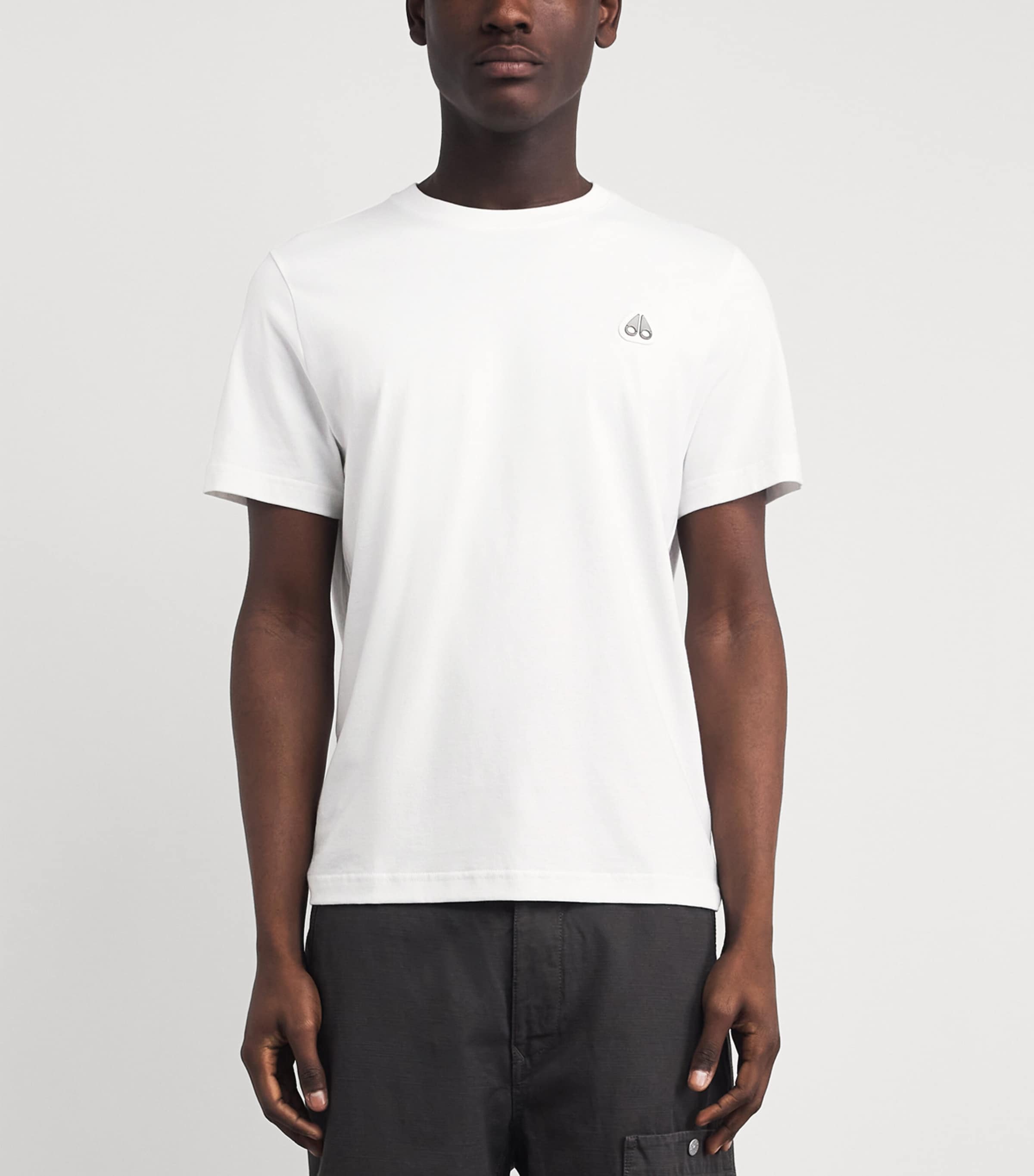 Moose Knuckles Mens Cotton Crescent T-Shirt White Image 4