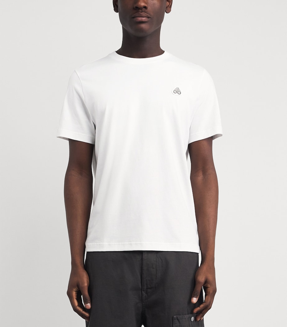 Moose Knuckles Mens Cotton Crescent T-Shirt White Image 4