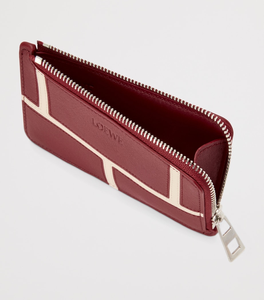 Leather Brick Card Holder BURNT RED Image 3