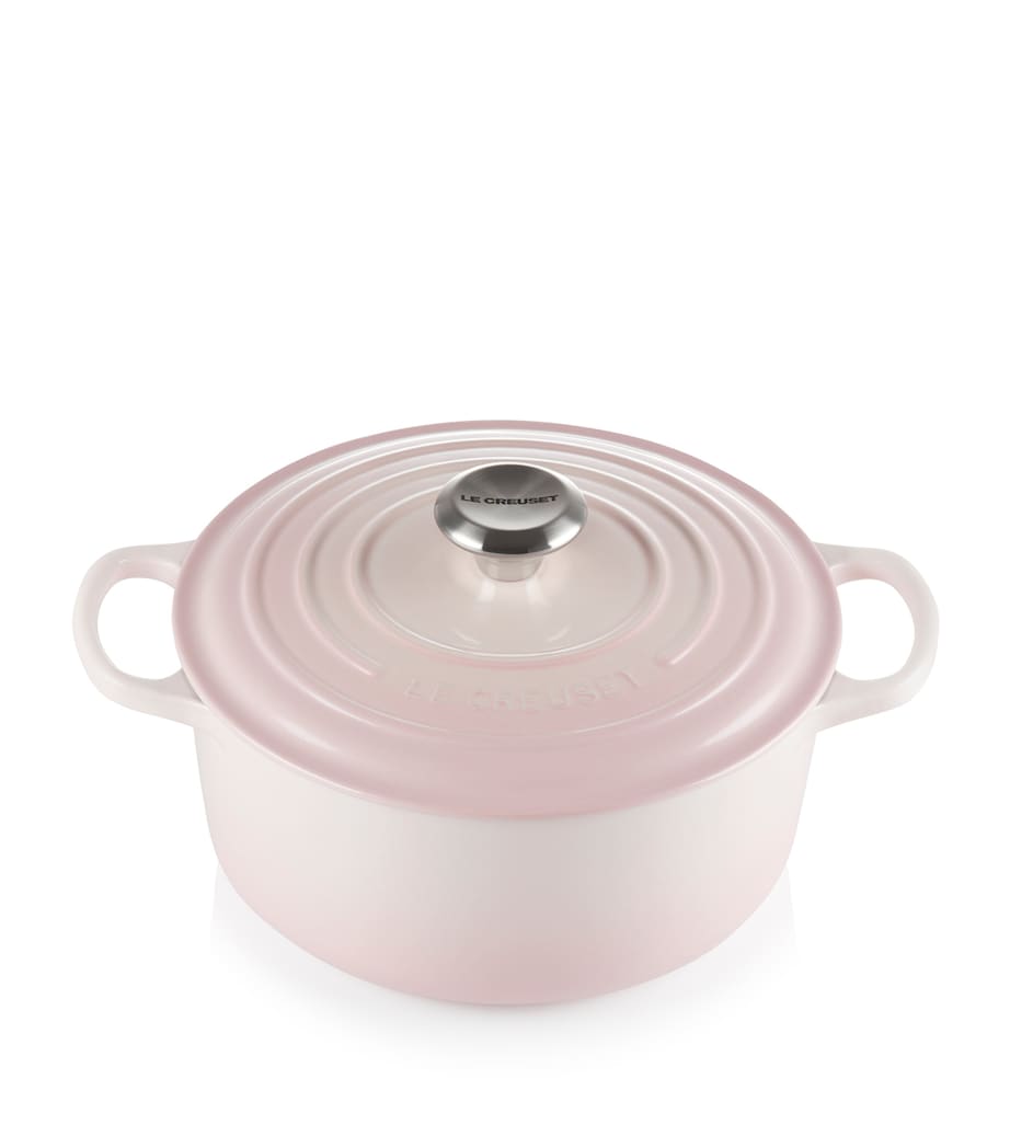 Cast Iron Round Casserole Dish (24cm) SHELL PINK Image 1