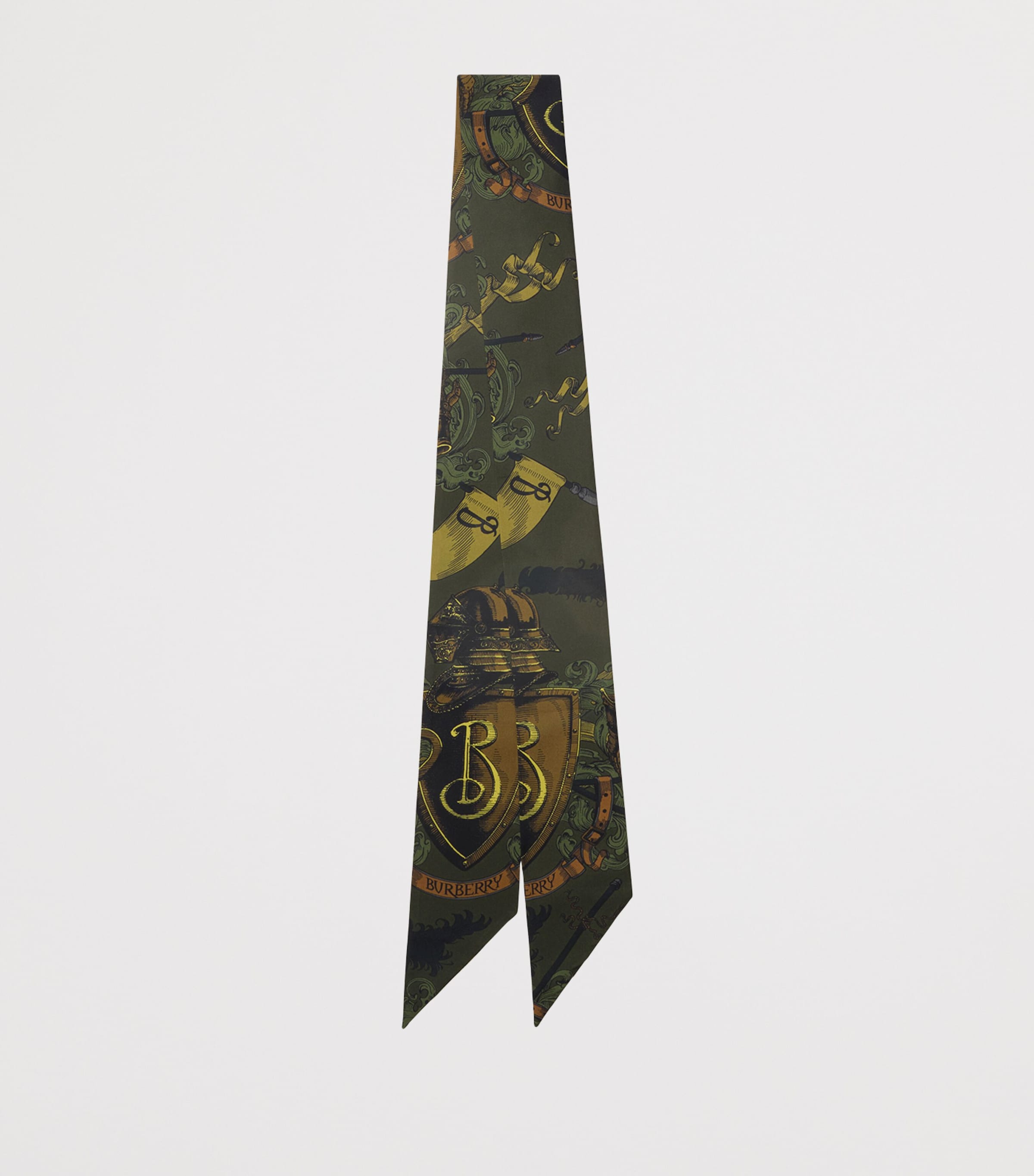 Skinny Silk Reversible Scarf MOAT GREEN Image 2