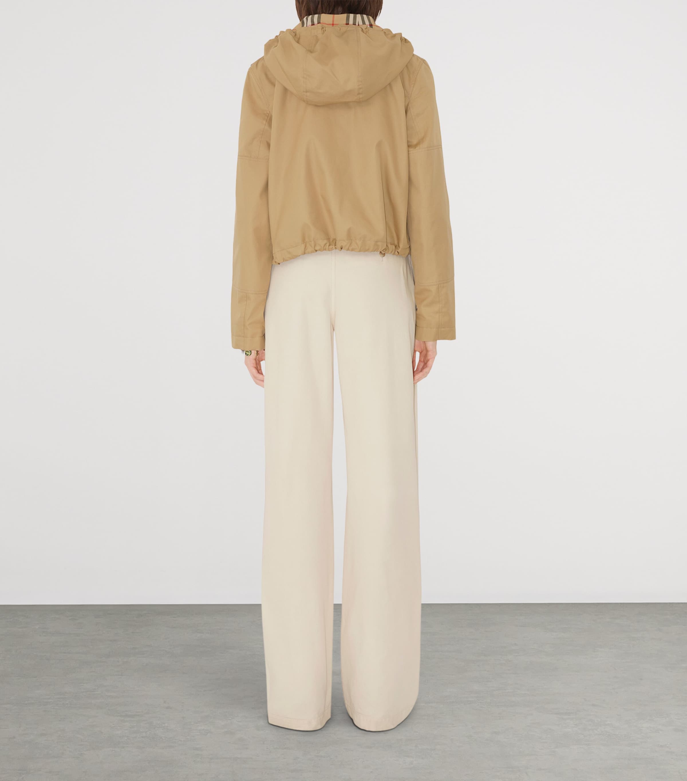 Gabardine Cropped Parka FLAX Image 3