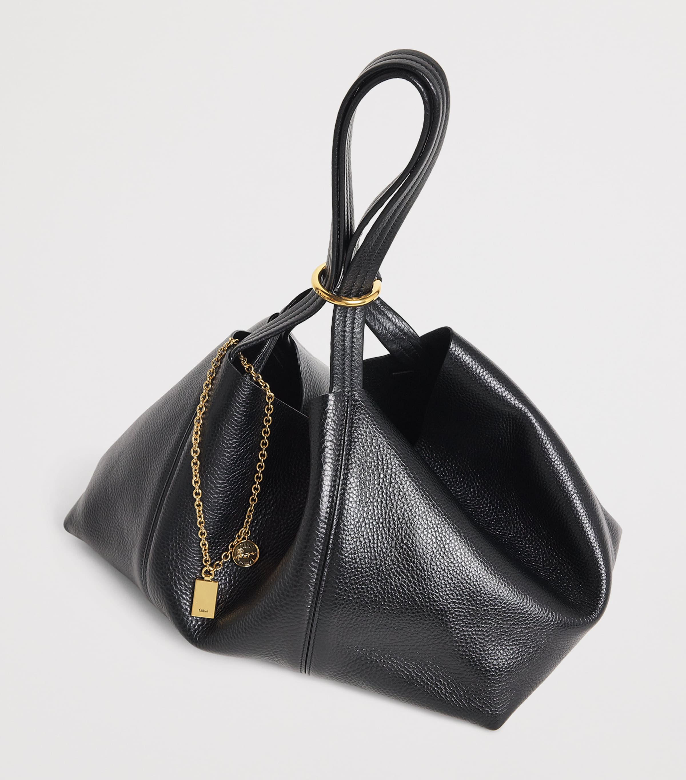 Chloé Womens Calfskin Spin East-West Tote Bag Black Image 4