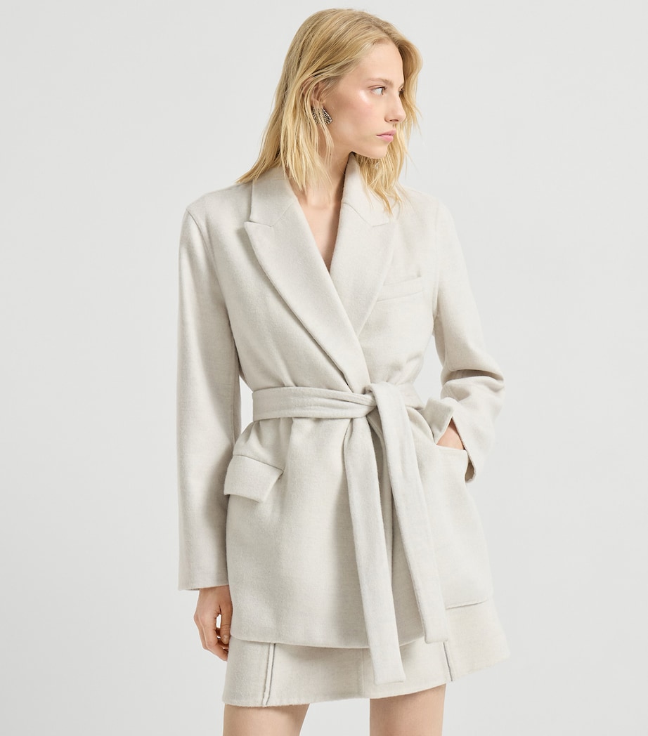 Virgin Wool Belted Blazer C6639 Image 3