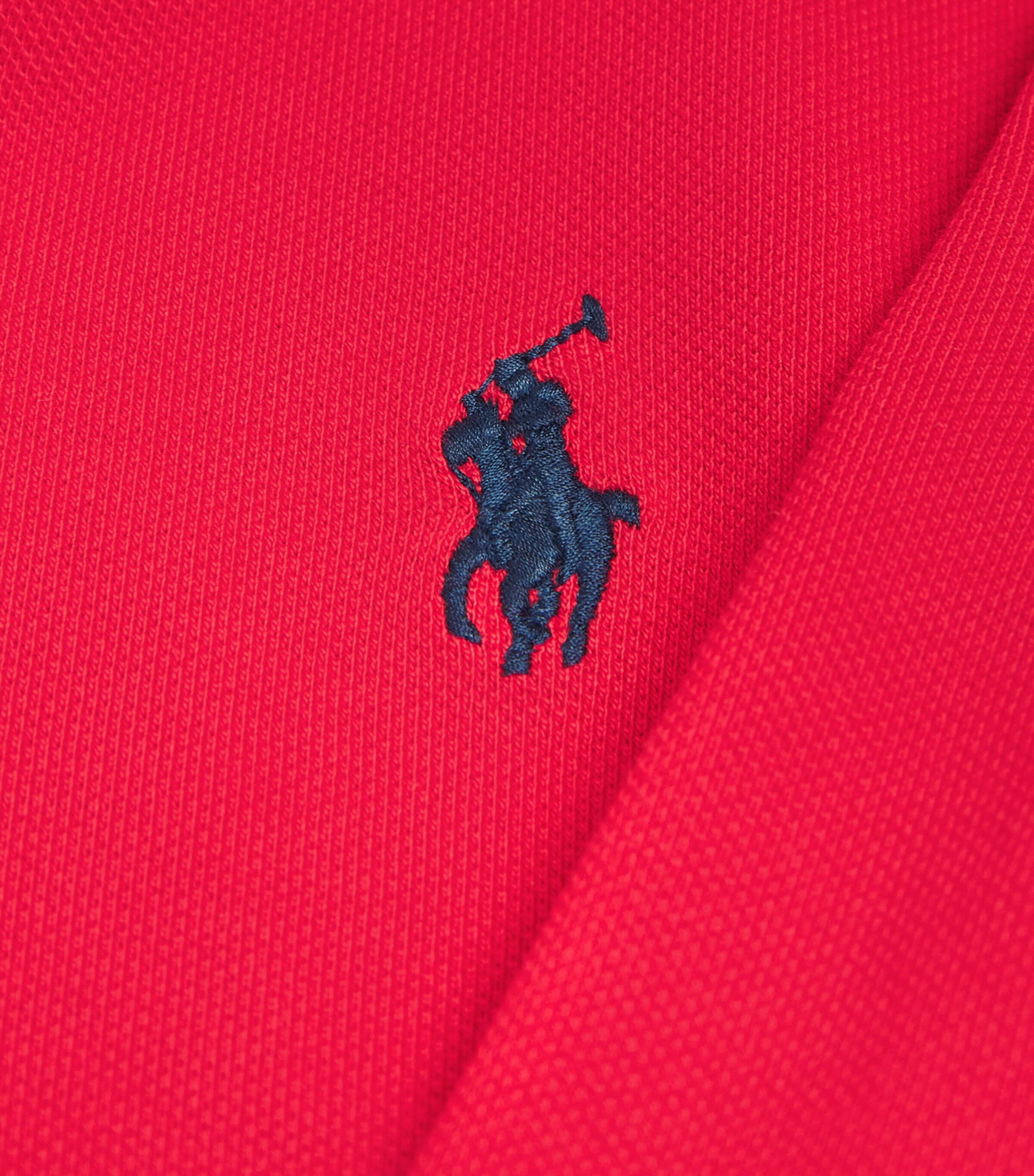 Cotton Mesh Slim-Fit Polo Shirt RED Image 5