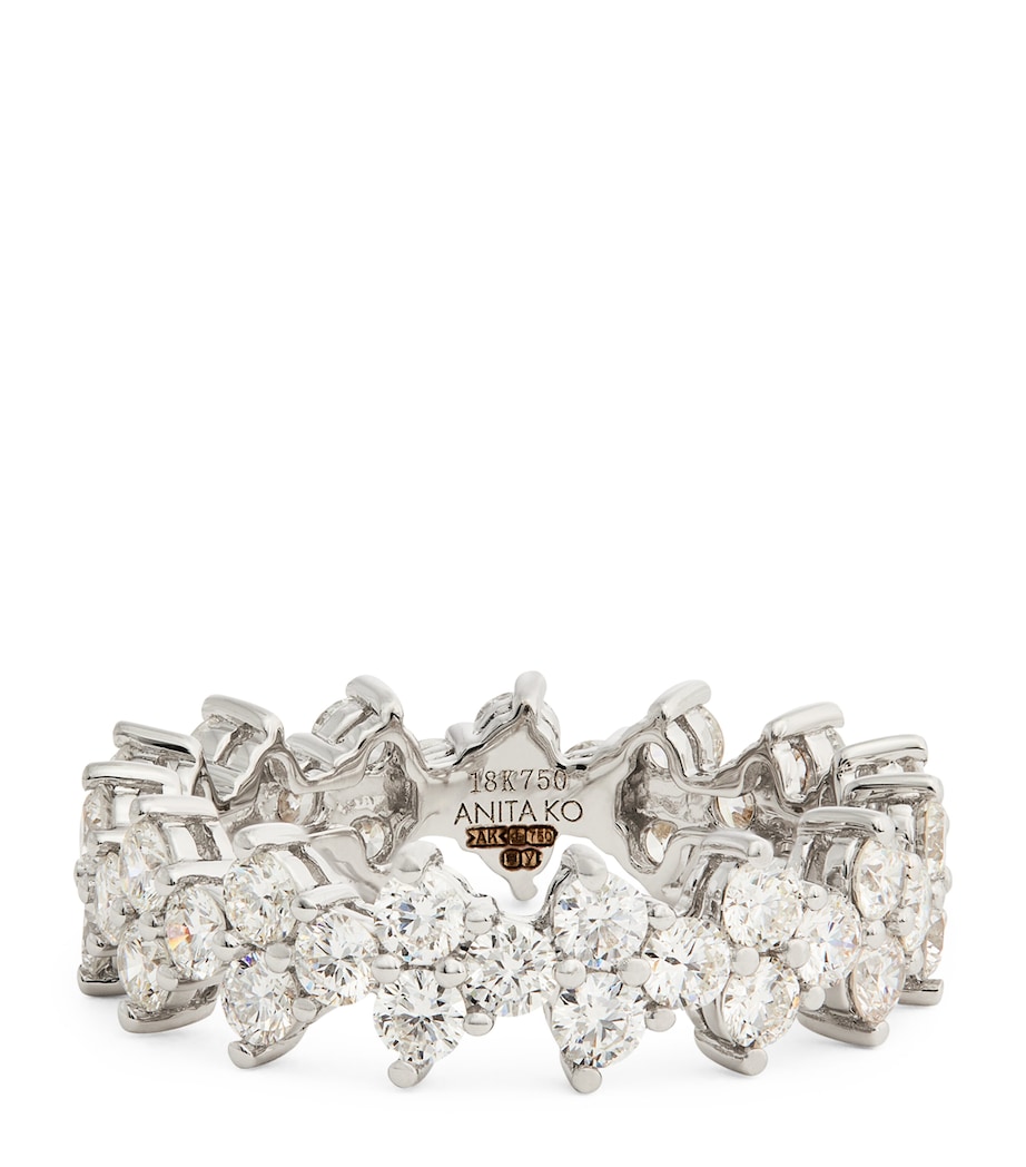 White Gold and Diamond Triangle Eternity Ring WHITE GOLD Image 1