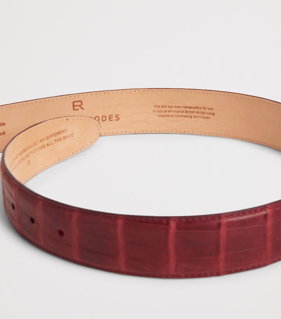 Elliot Rhodes Alligator Leather Belt Burgundy Image 5