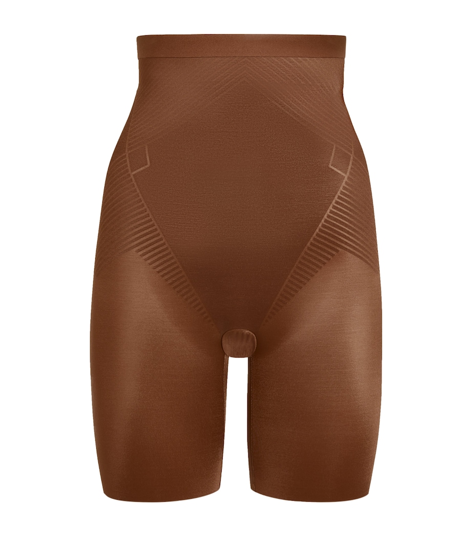 SPANXshape Invisible High-Waist Mid-Thigh Shorts - Medium Control CHESTNUT BROWN Image 2