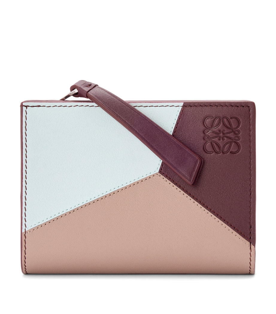 Leather Puzzle Compact Wallet FROZEN DARK BURGUNDY Image 1