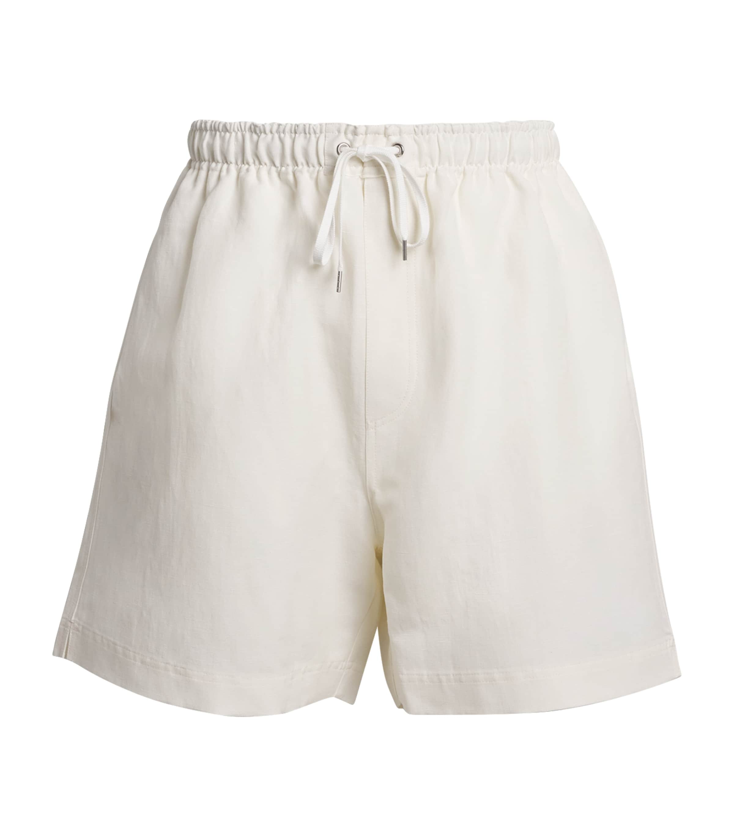 Studio Nicholson Starboard Wide-leg Linen And Wool-blend Drawstring Shorts In White