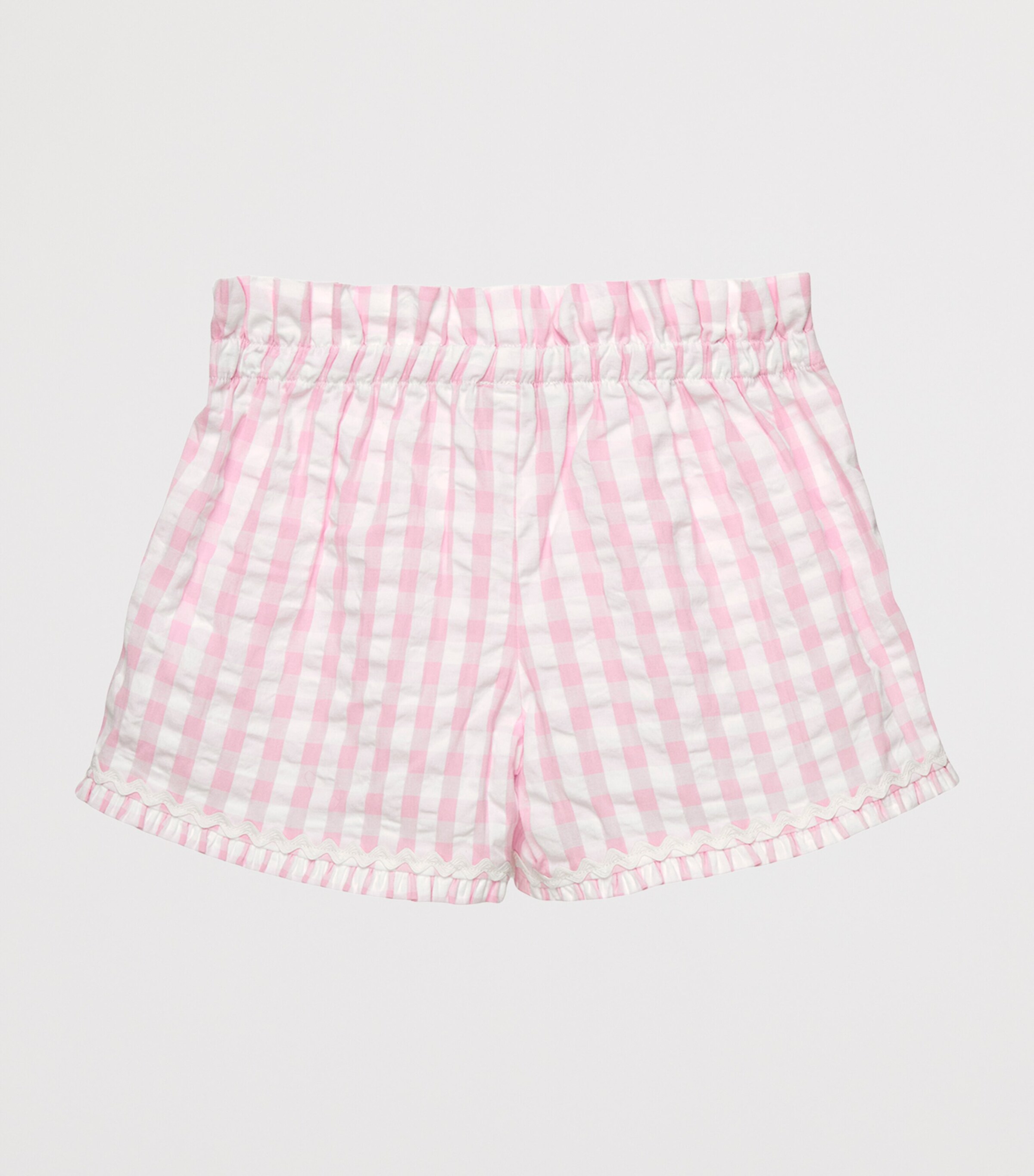 Trotters Cotton Gingham Shorts (6-11 Years) Pink Gingham Image 2
