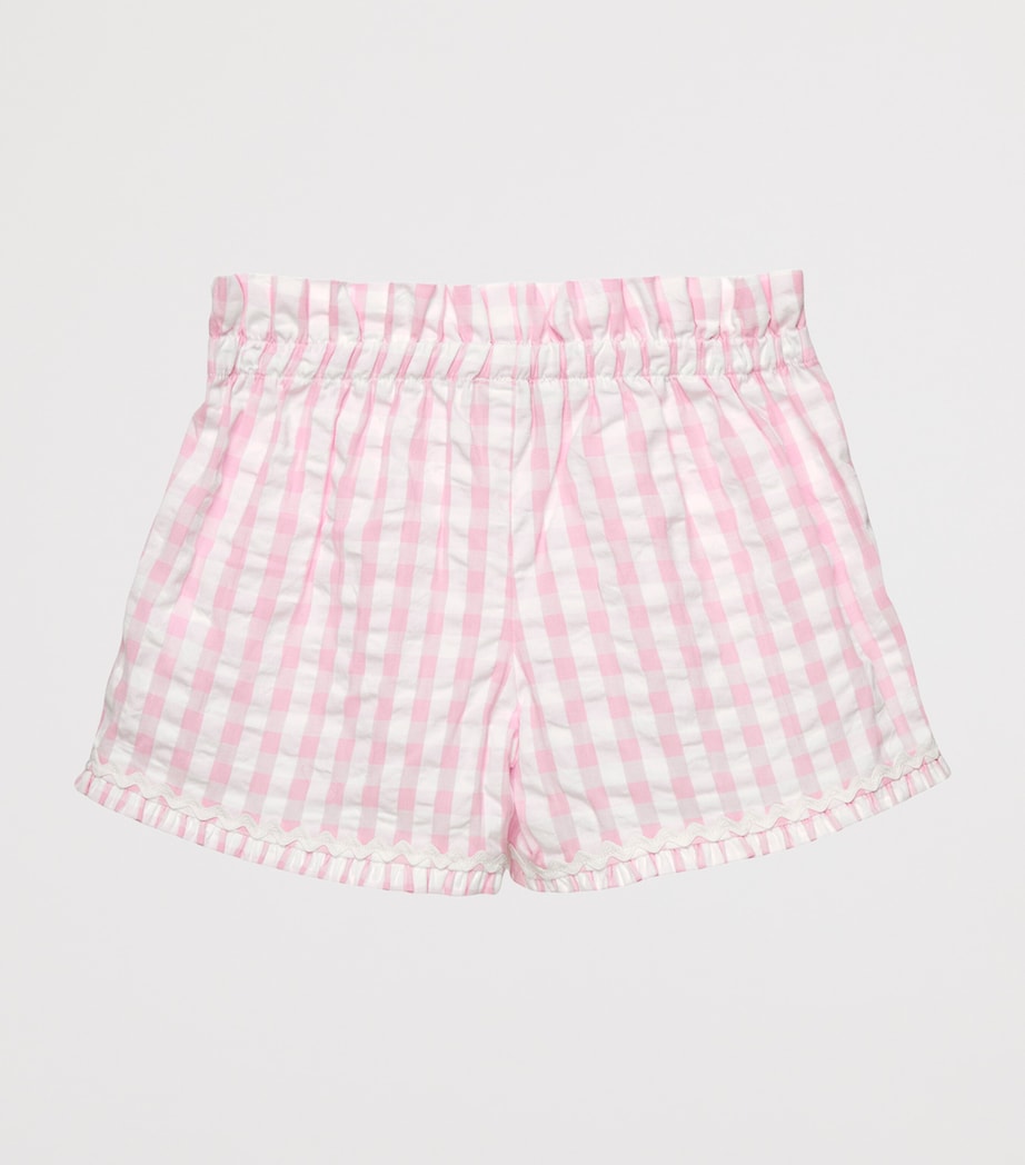 Trotters Cotton Gingham Shorts (6-11 Years) Pink Gingham Image 2