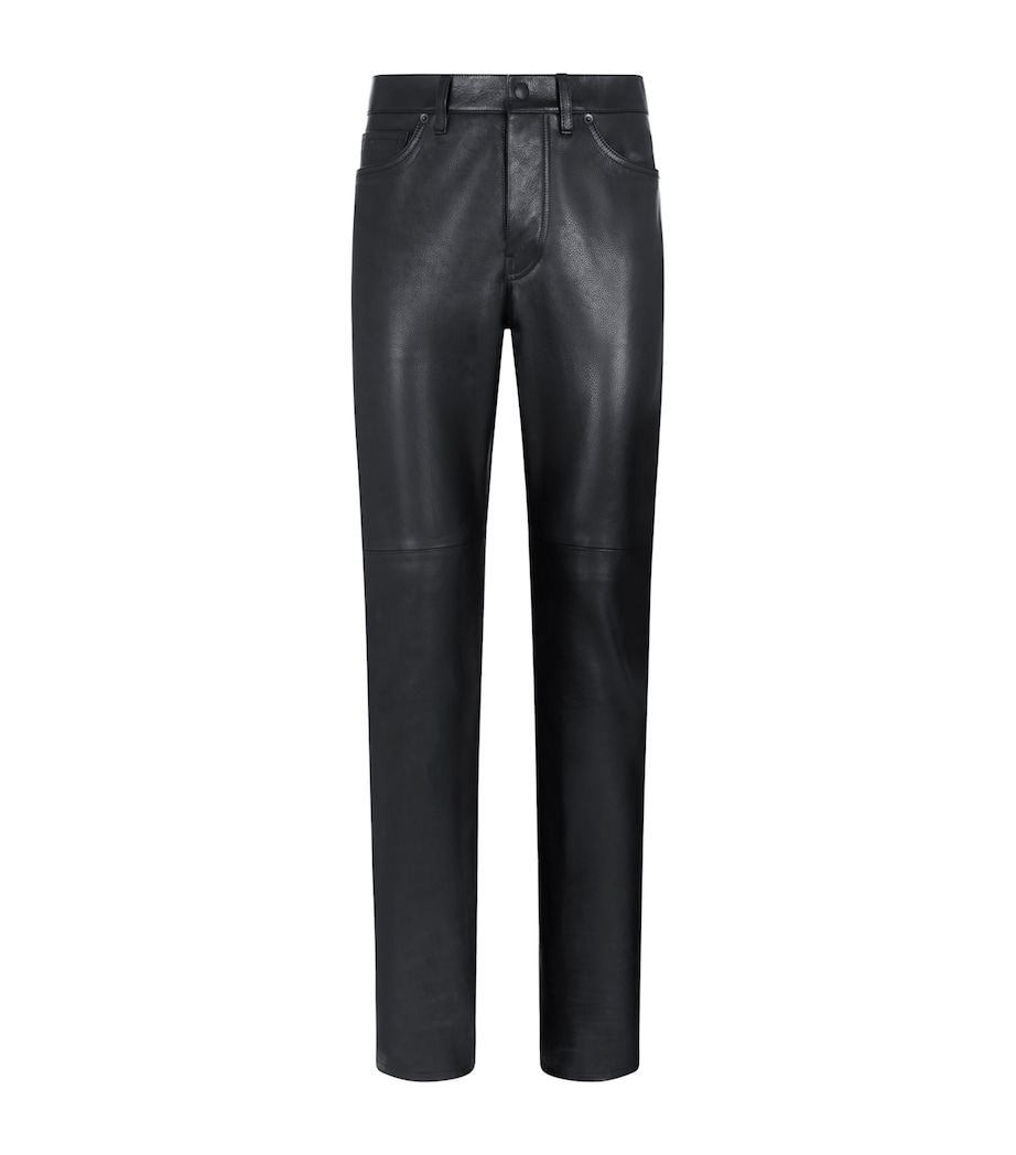 TOM FORD Mens Leather Straight Trousers Naa Image 1