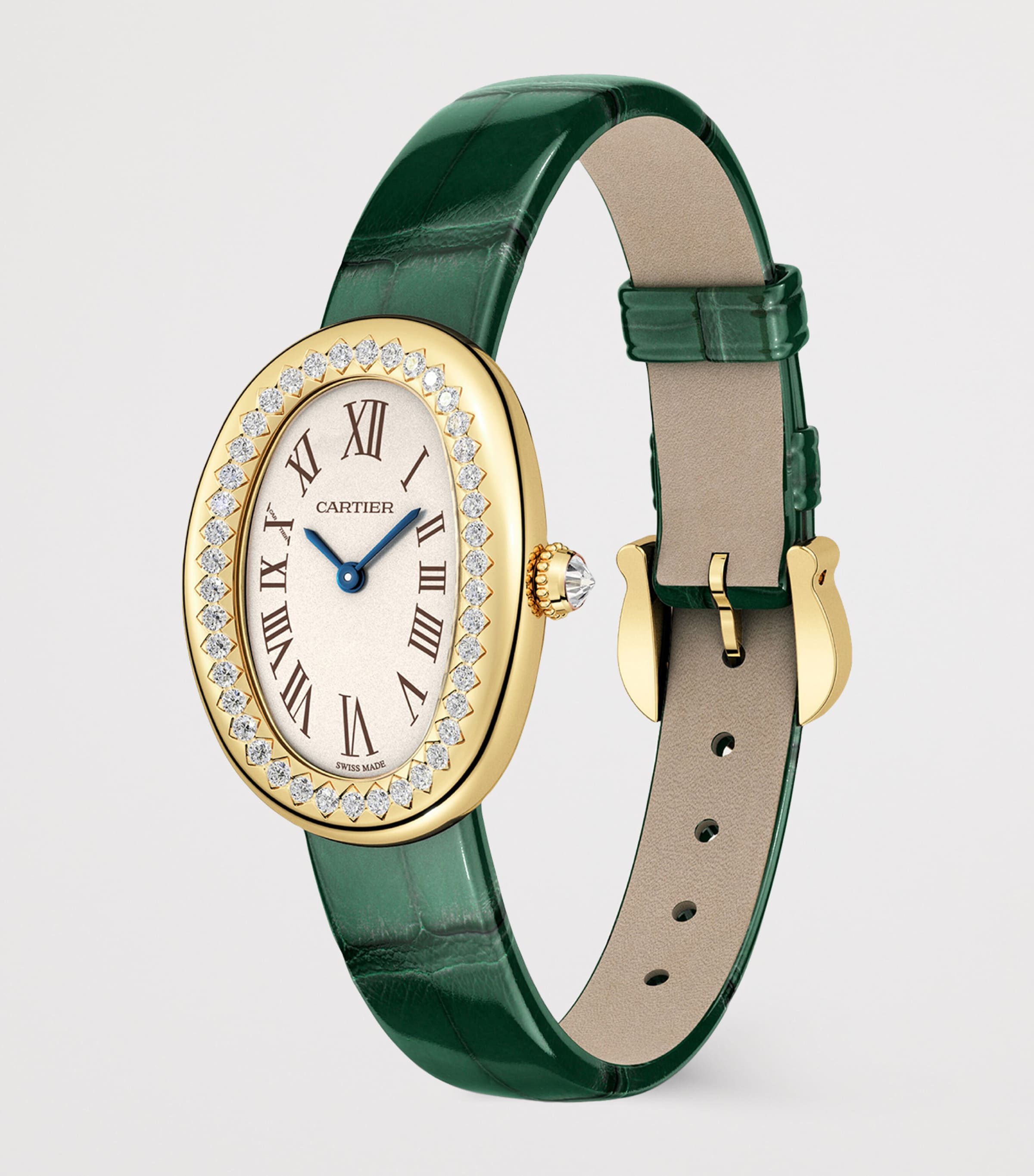 Cartier Small Yellow Gold and Diamond Baignoire de Cartier Watch 23.1mm Silvered Image 4