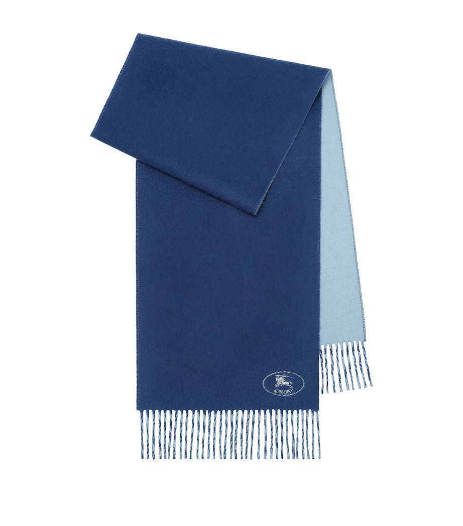 Burberry Cashmere Reversible Knight Scarf Torrent Blue Image 1
