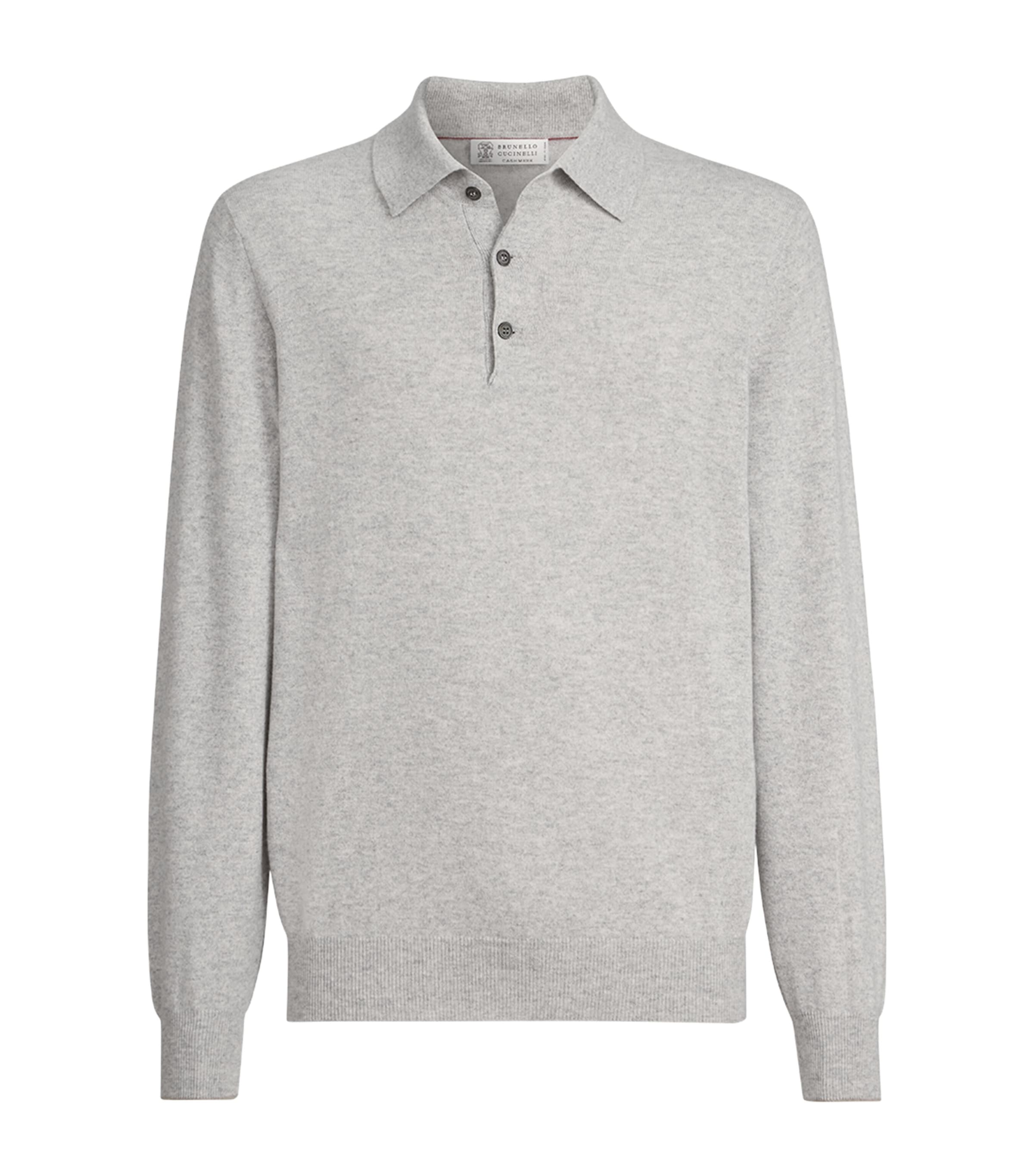Brunello Cucinelli Mens Cashmere Polo Sweater Image 1