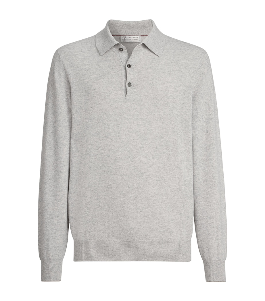 Brunello Cucinelli Mens Cashmere Polo Sweater Image 1