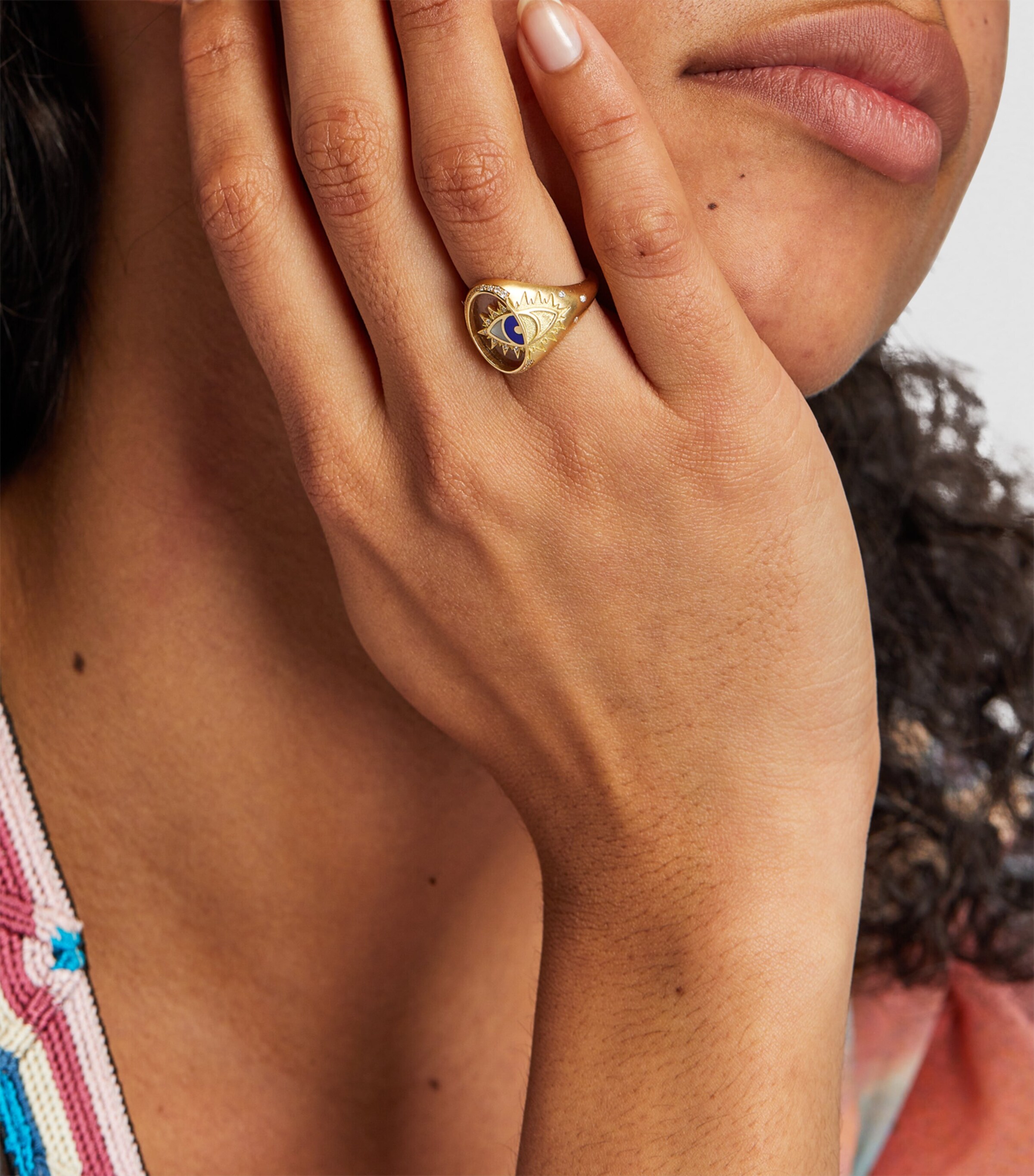 L'ATELIER NAWBAR Yellow Gold, Diamond and Mother-of-Pearl Eye On Biladi Ring Yellow Gold Image 4