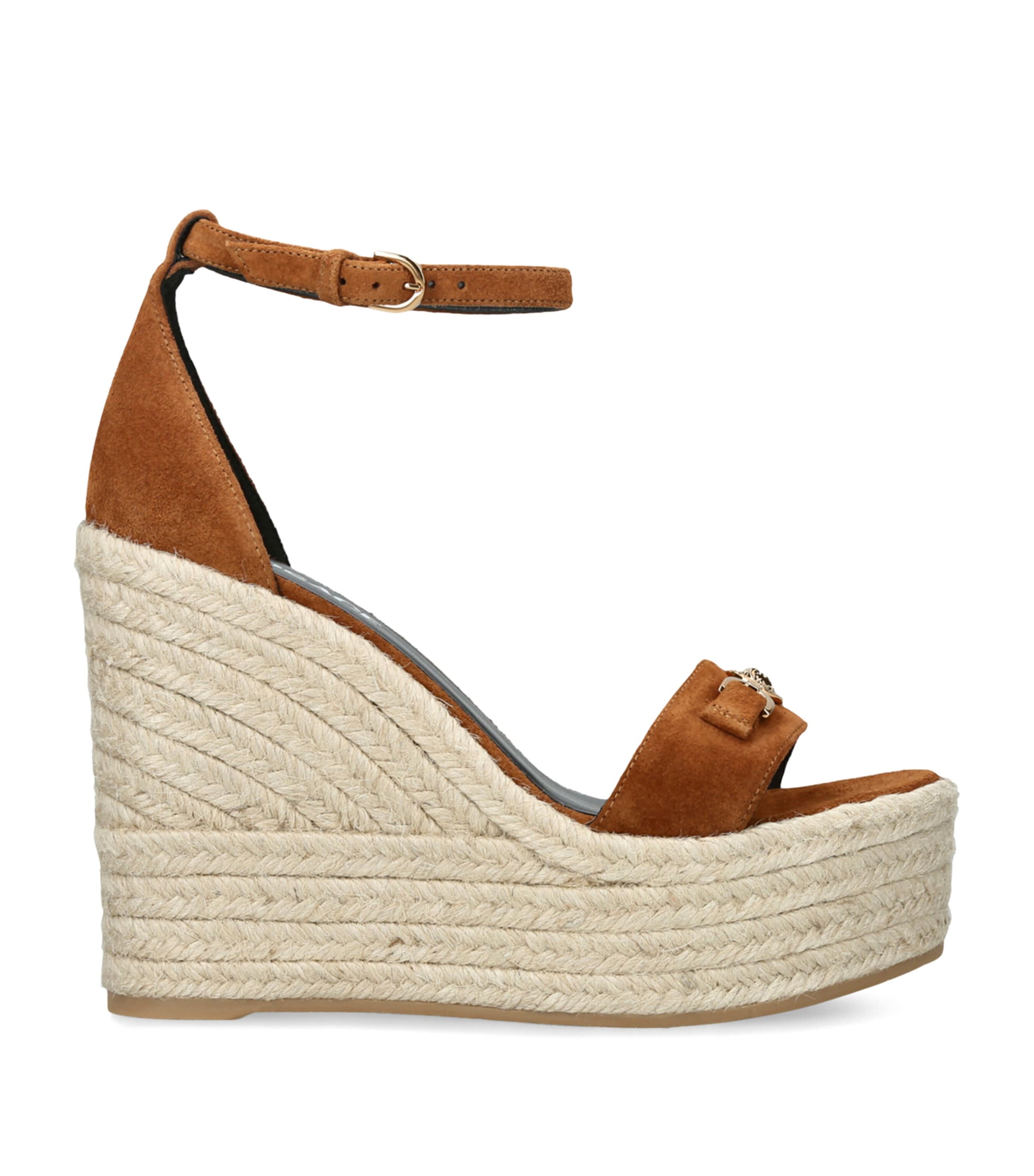 Versace Leather Espadrille Wedges 120
