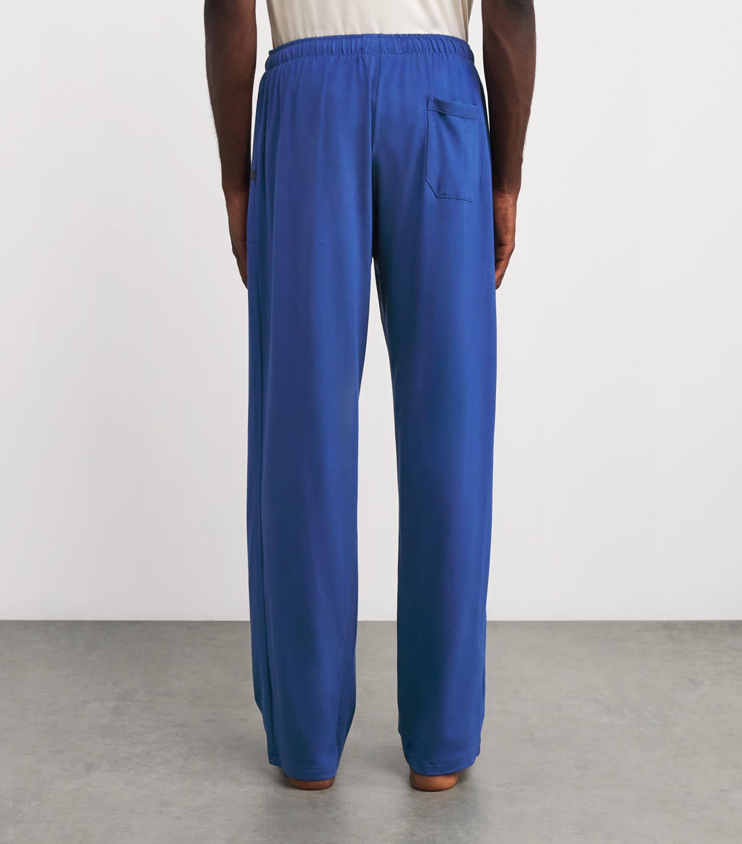 Derek Rose Mens Basel Lounge Trousers Blue Image 4