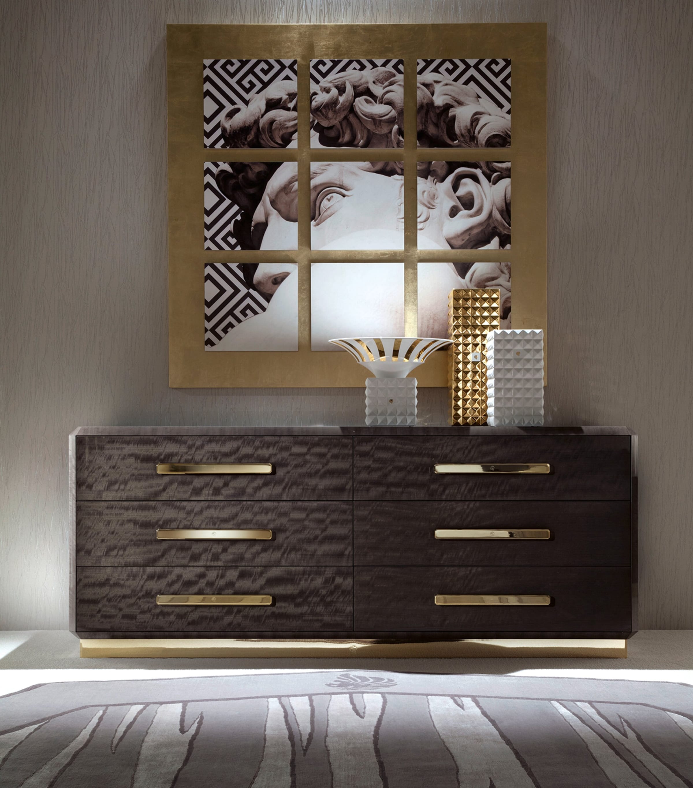 Giorgio Collection Infinity Dressing Table Mahogany And Gold Image 2
