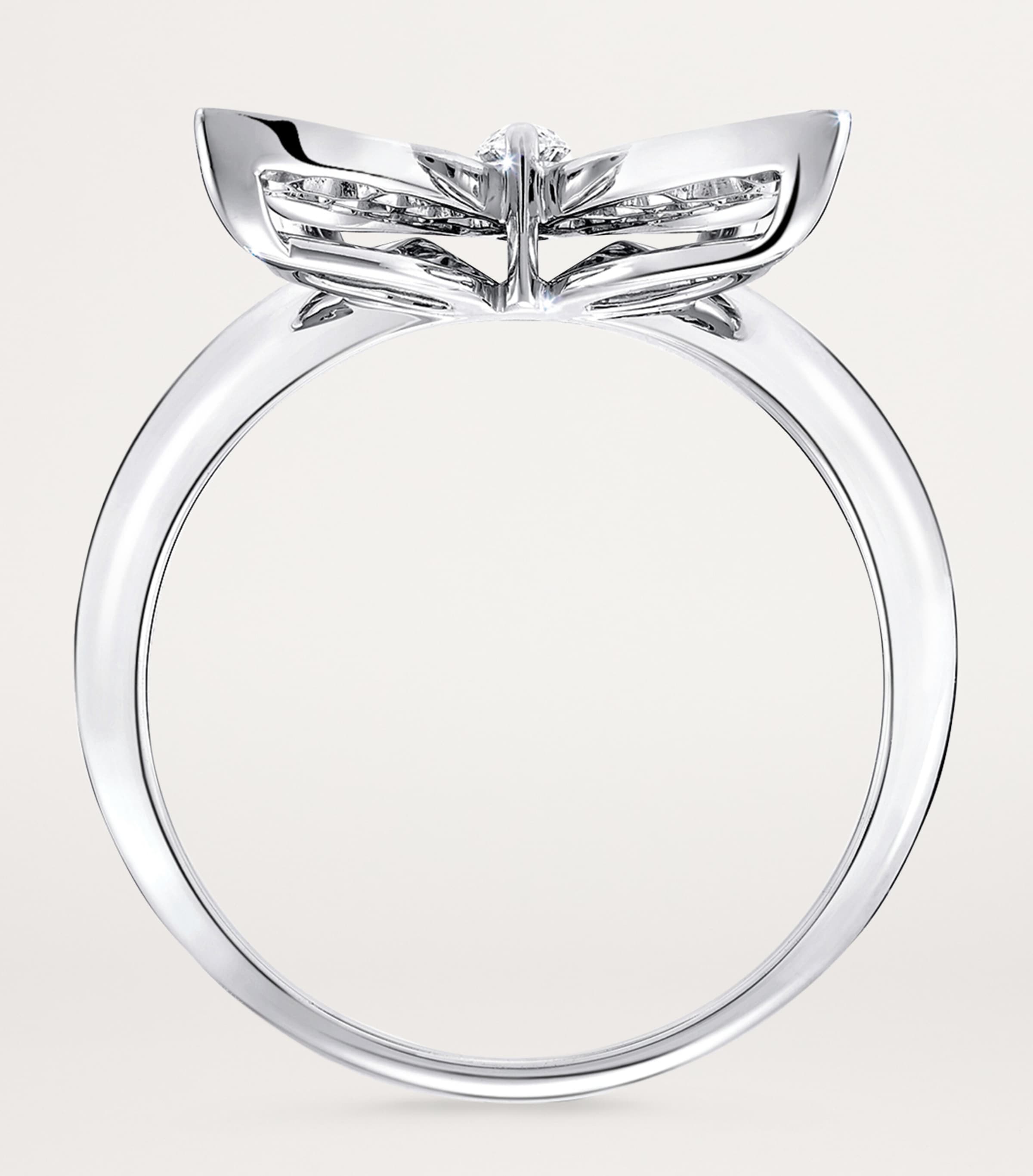 White Gold and Diamond Butterfly Ring WHITE GOLD Image 4