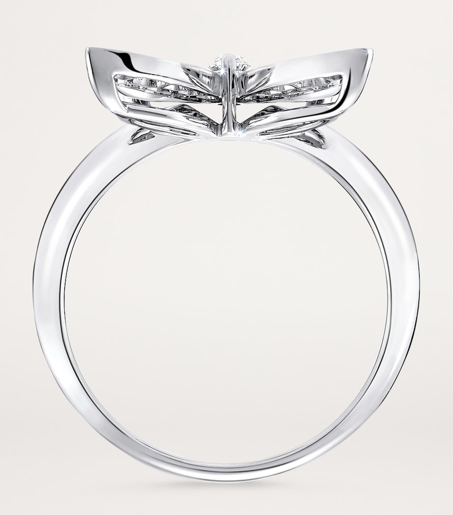 White Gold and Diamond Butterfly Ring WHITE GOLD Image 4