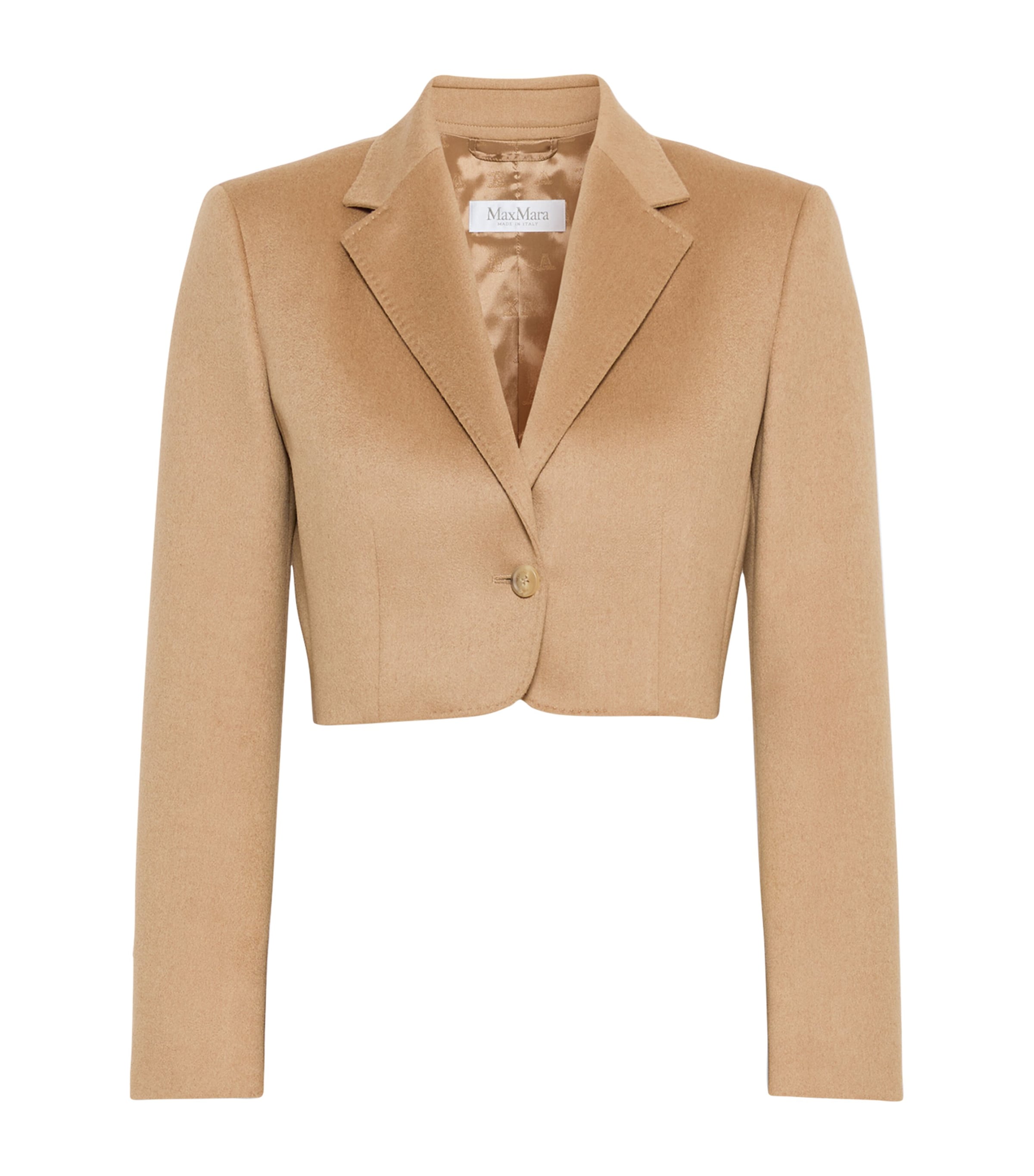 Max Mara Womens Camelwool Cropped Blazer Camel Image 1