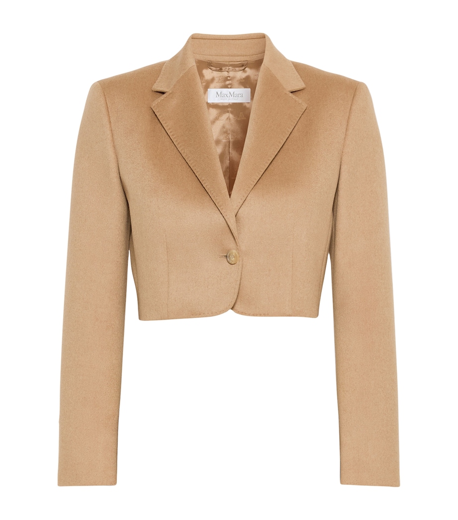 Max Mara Womens Camelwool Cropped Blazer Camel Image 1