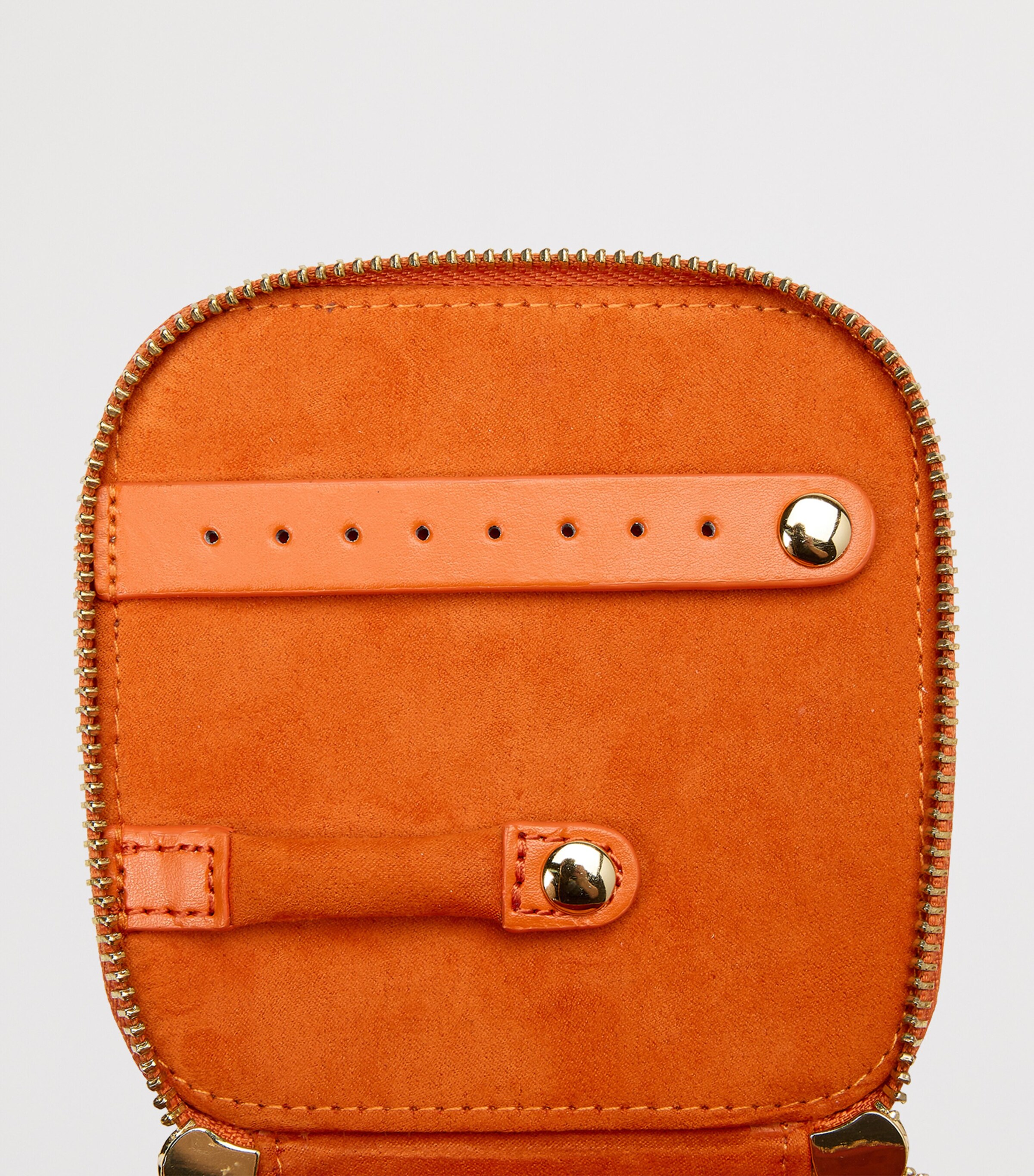WOLF Vegan Leather Maria Cube Jewellery Case Tangerine Image 5
