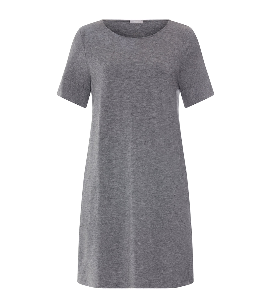Hanro Womens Natural Elegance Nightdress Stone Melange Image 1