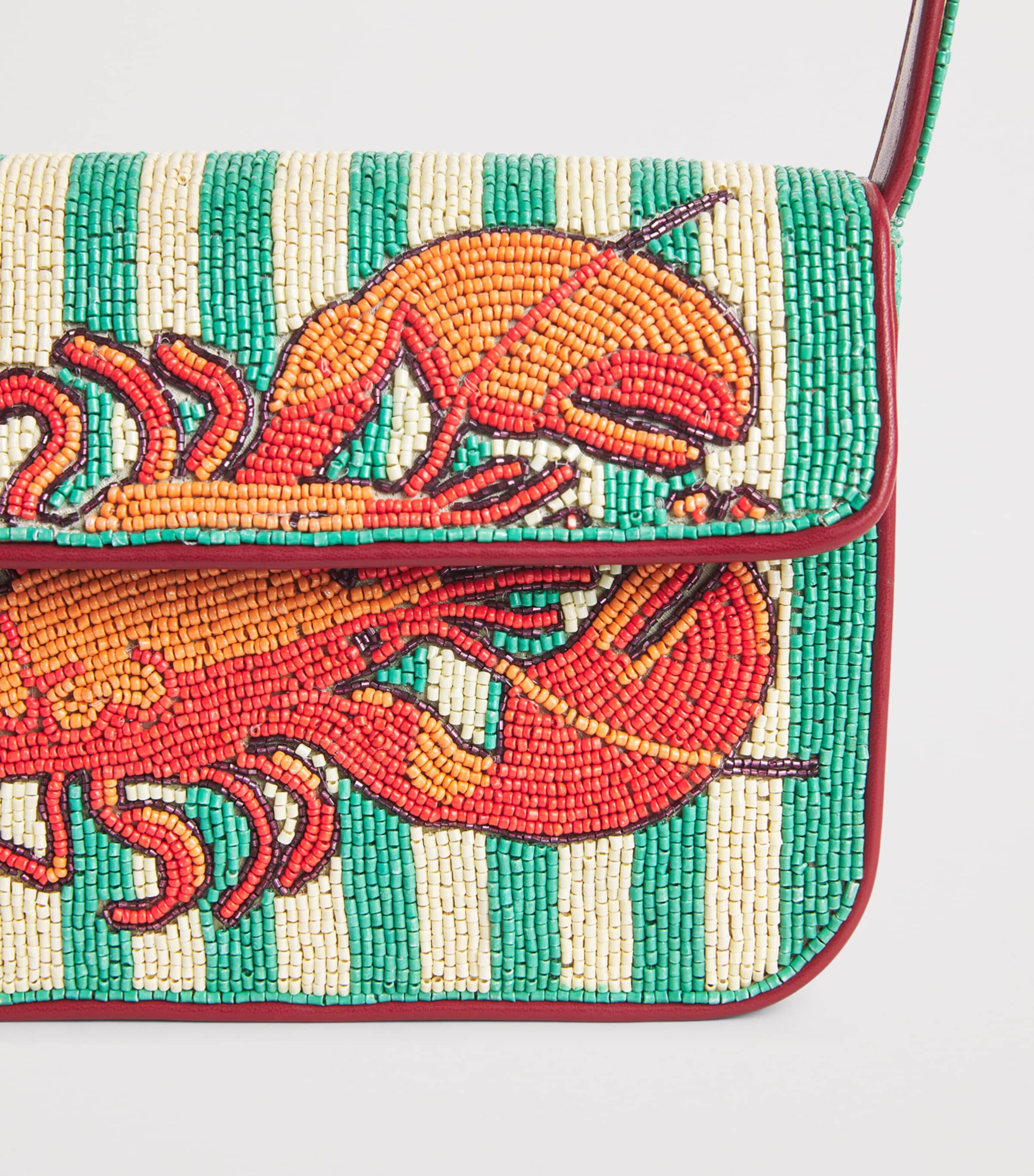 STAUD Beaded Tommy Shoulder Bag Suml Summer Lobster Image 5