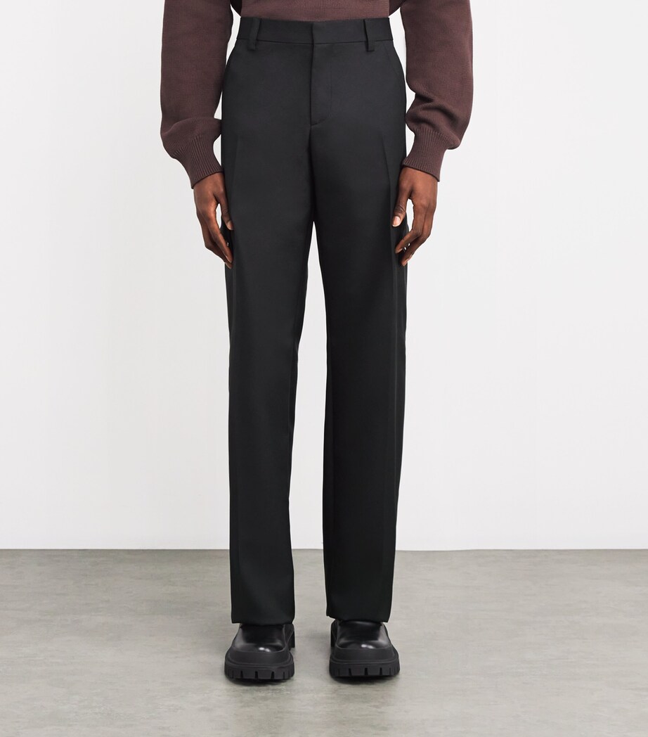 Cotton Irregular Drill Cargo Jeans BLACK Image 3