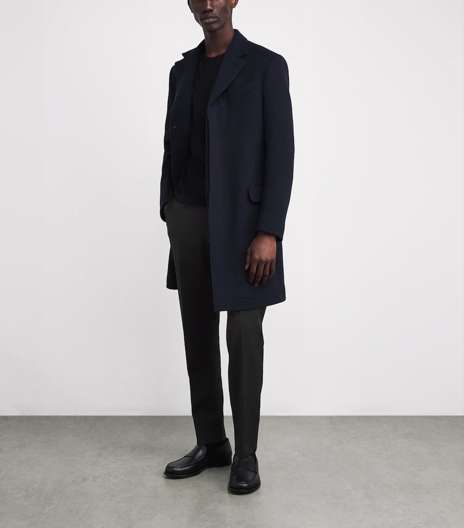 Virgin Wool-Blend Drawstring Trousers 020 BLACK Image 2